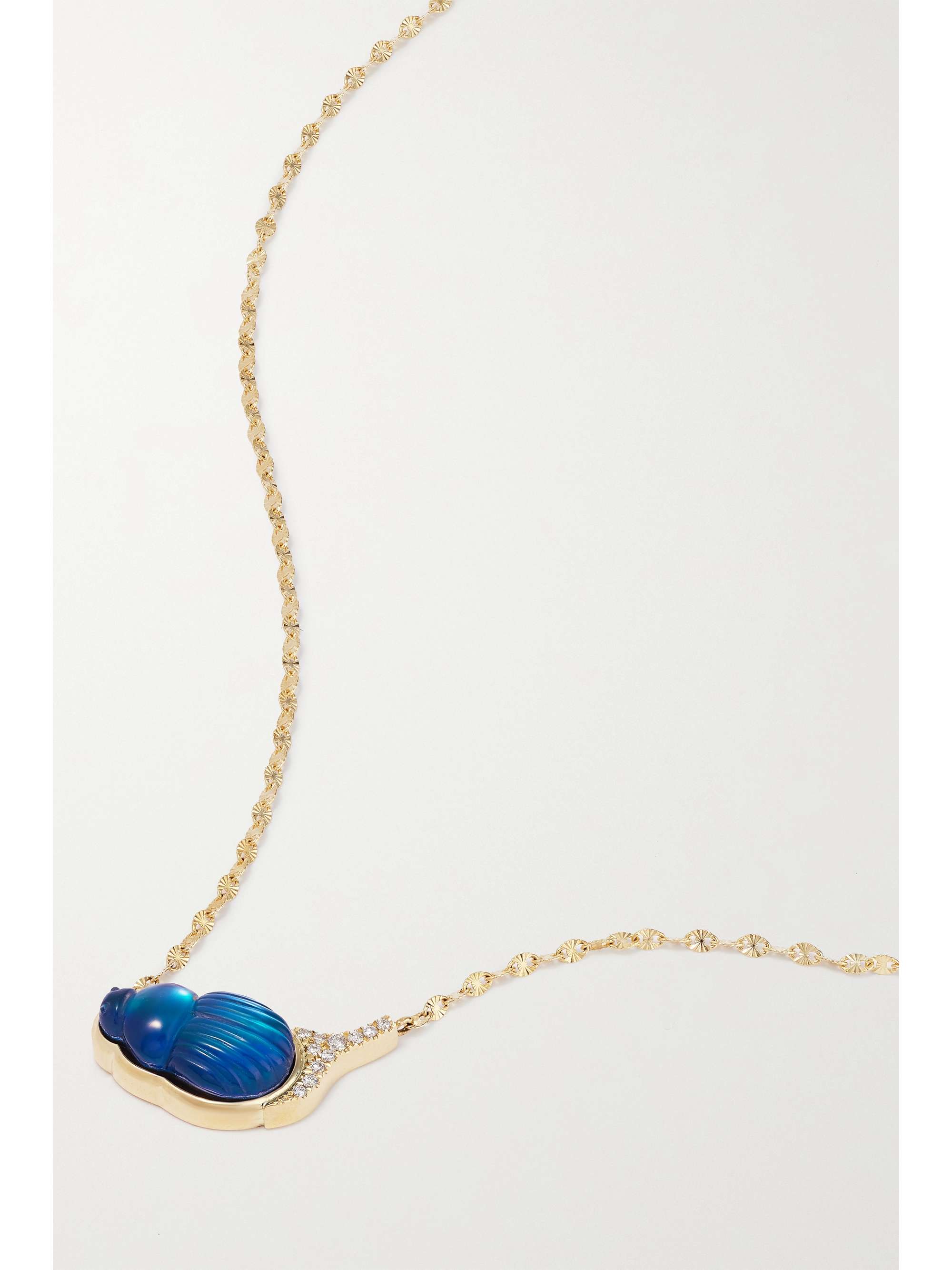 LITO Small Sienna 14-karat gold, chalcedony and diamond necklace