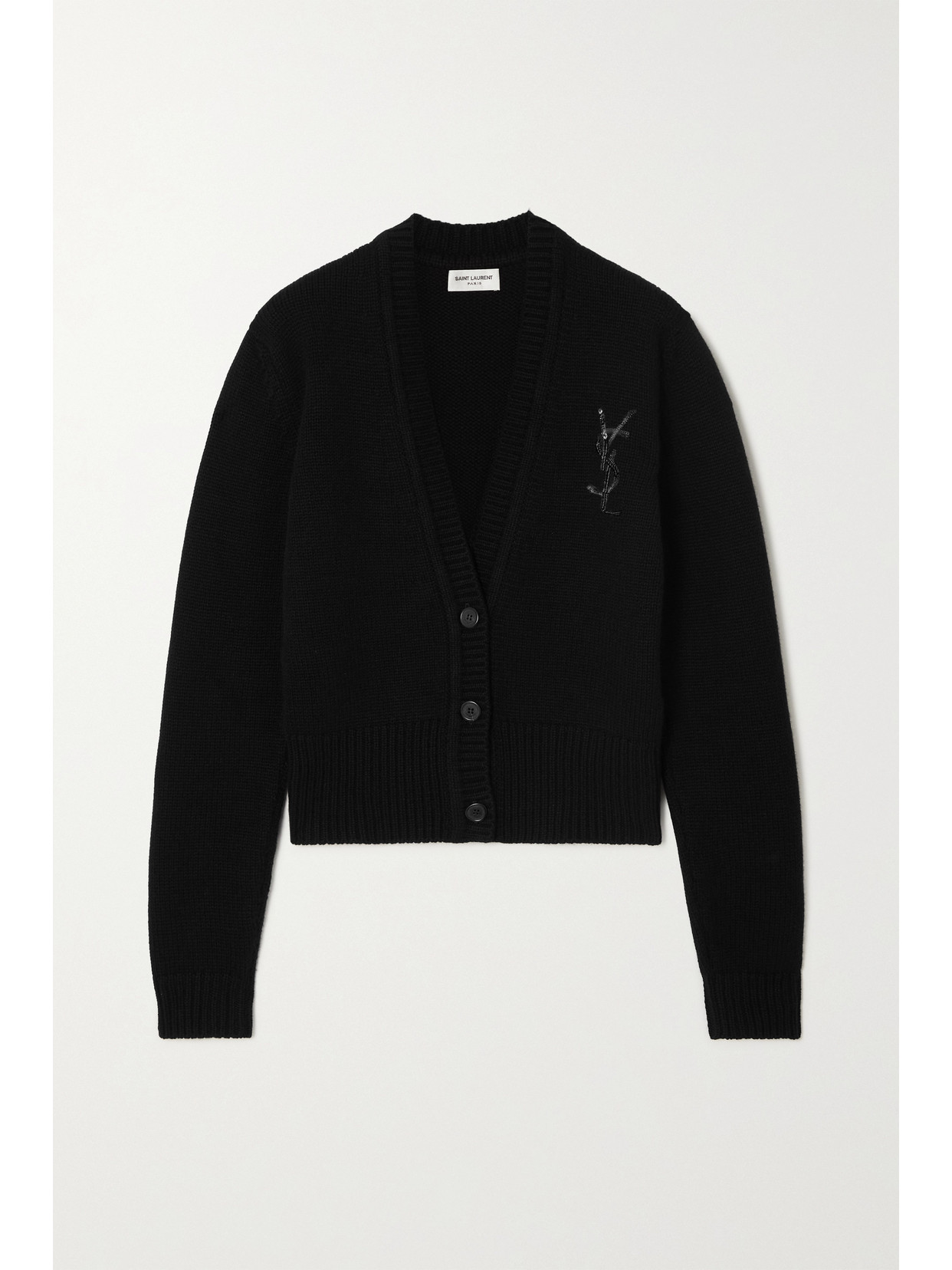 SAINT LAURENT EMBELLISHED CASHMERE CARDIGAN