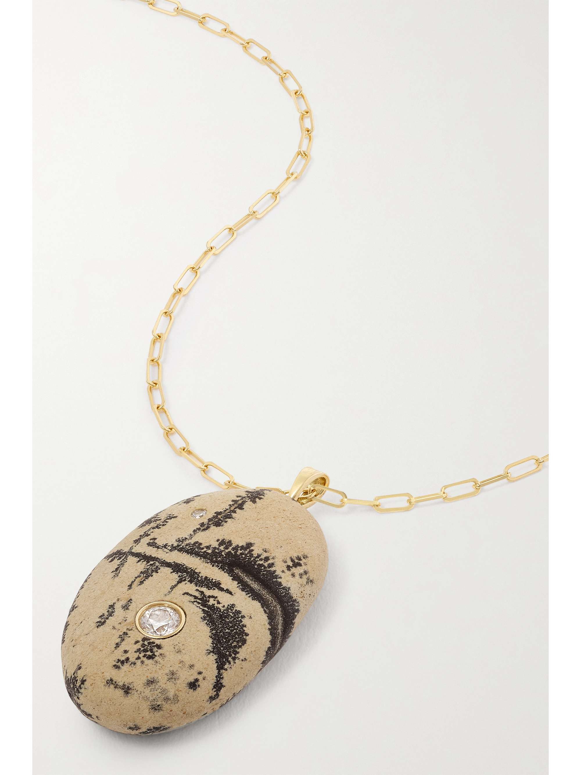 CVC STONES Chaos Kette aus 18 Karat Gold mit Kieselstein und Diamanten