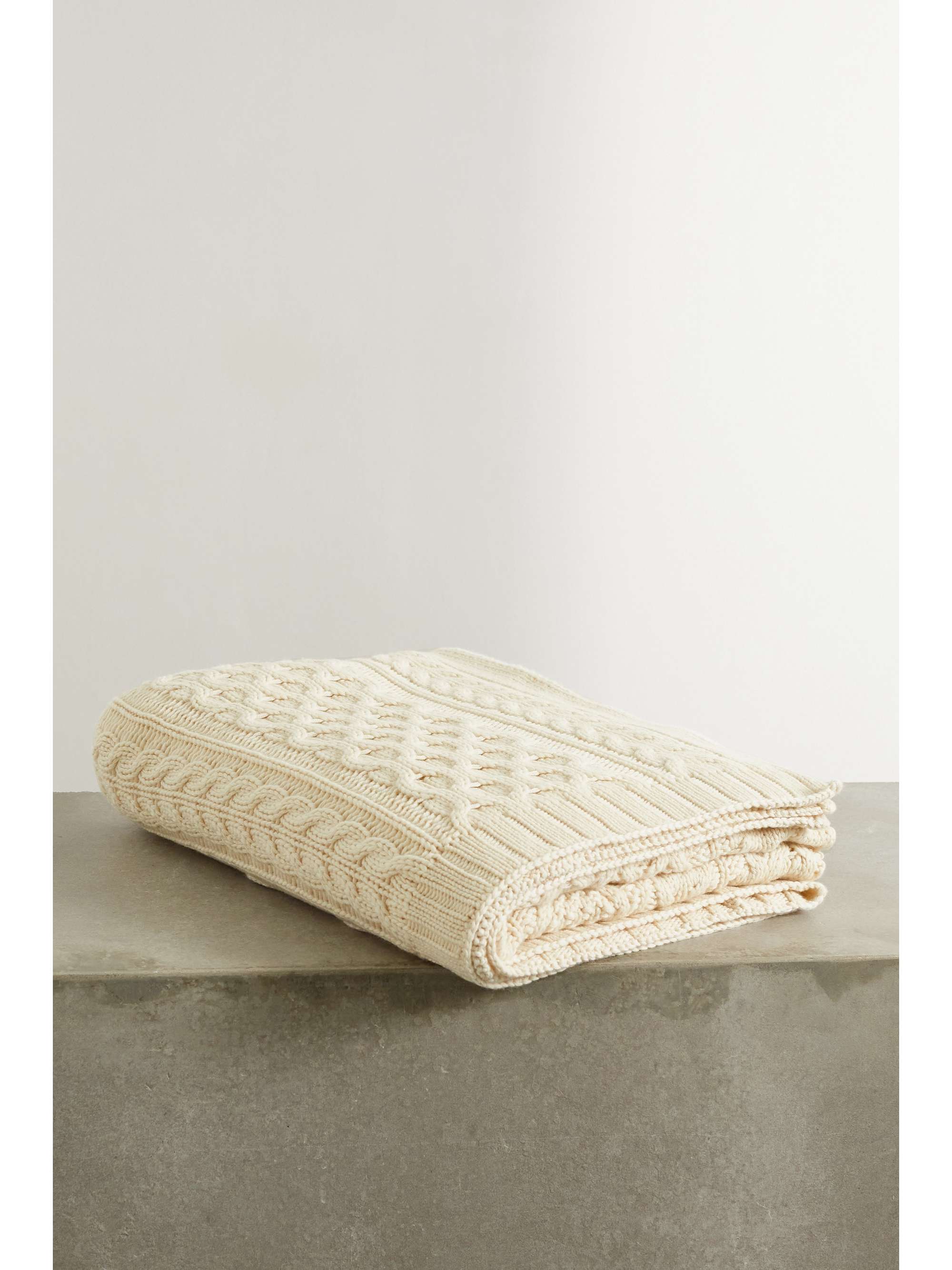 LORO PIANA Cable-knit cashmere blanket