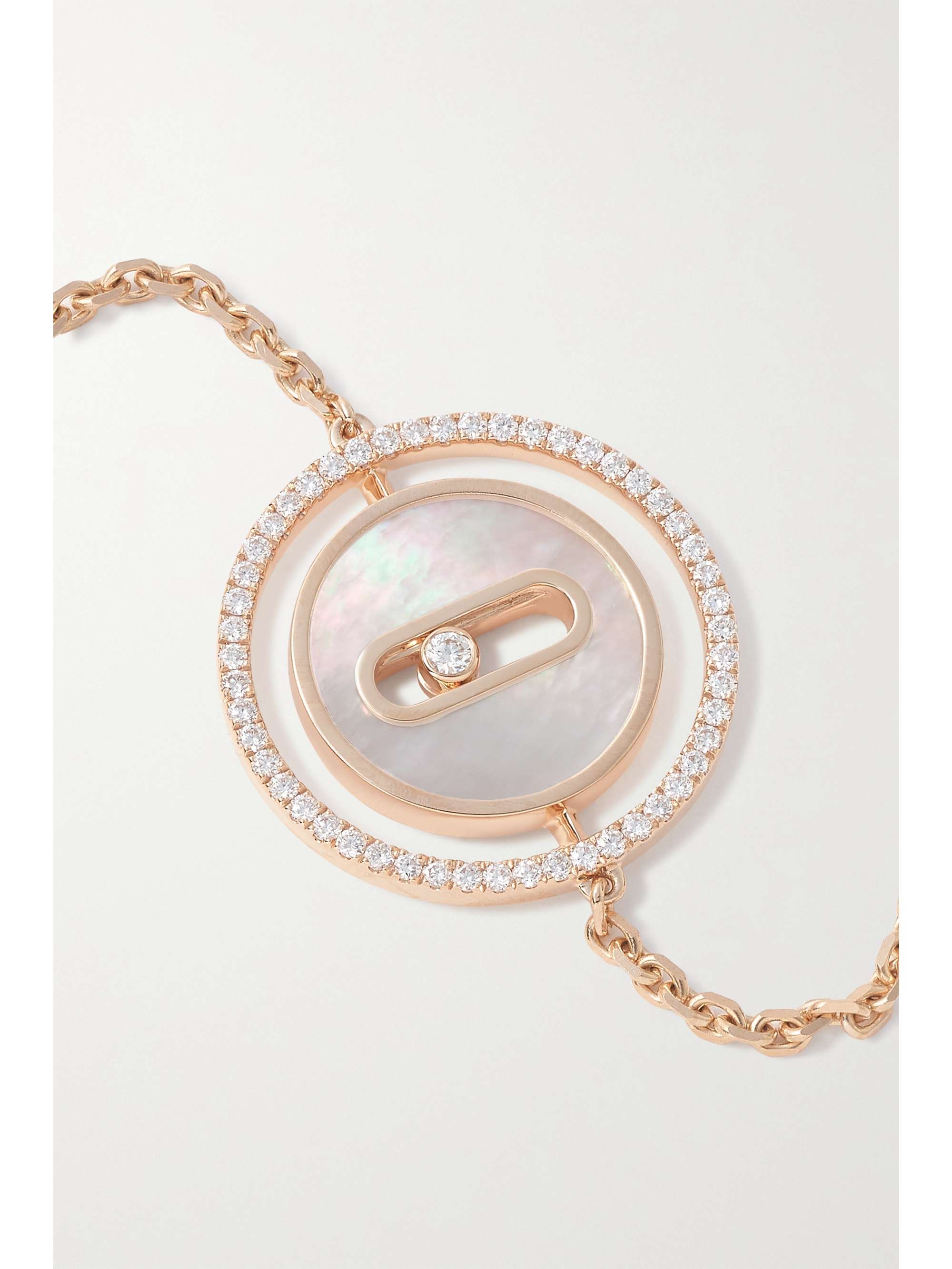 MESSIKA Lucky Move 18-karat rose gold, mother-of-pearl and diamond bracelet