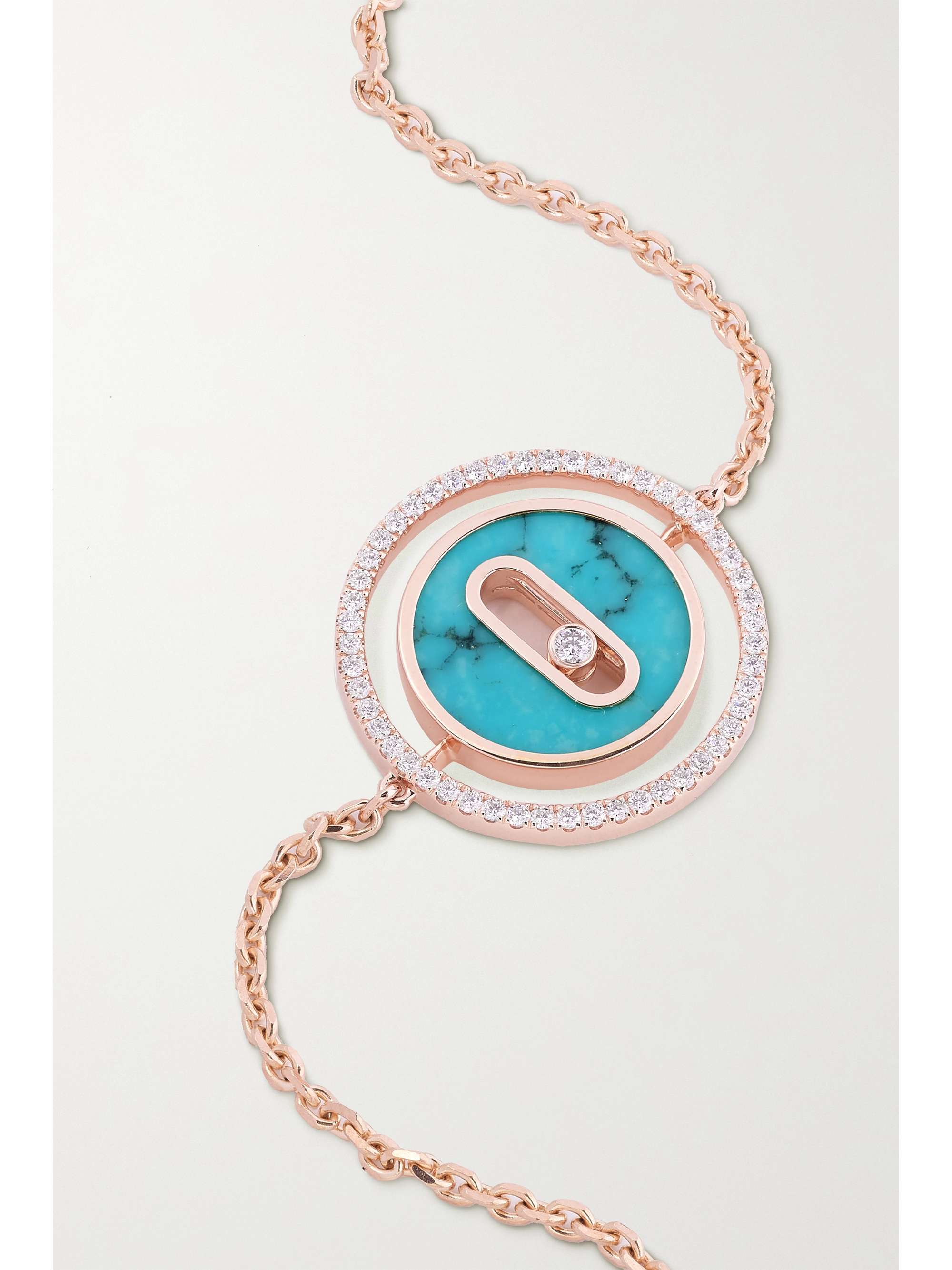 MESSIKA Lucky Move 18-karat rose gold, mother-of-pearl and diamond bracelet