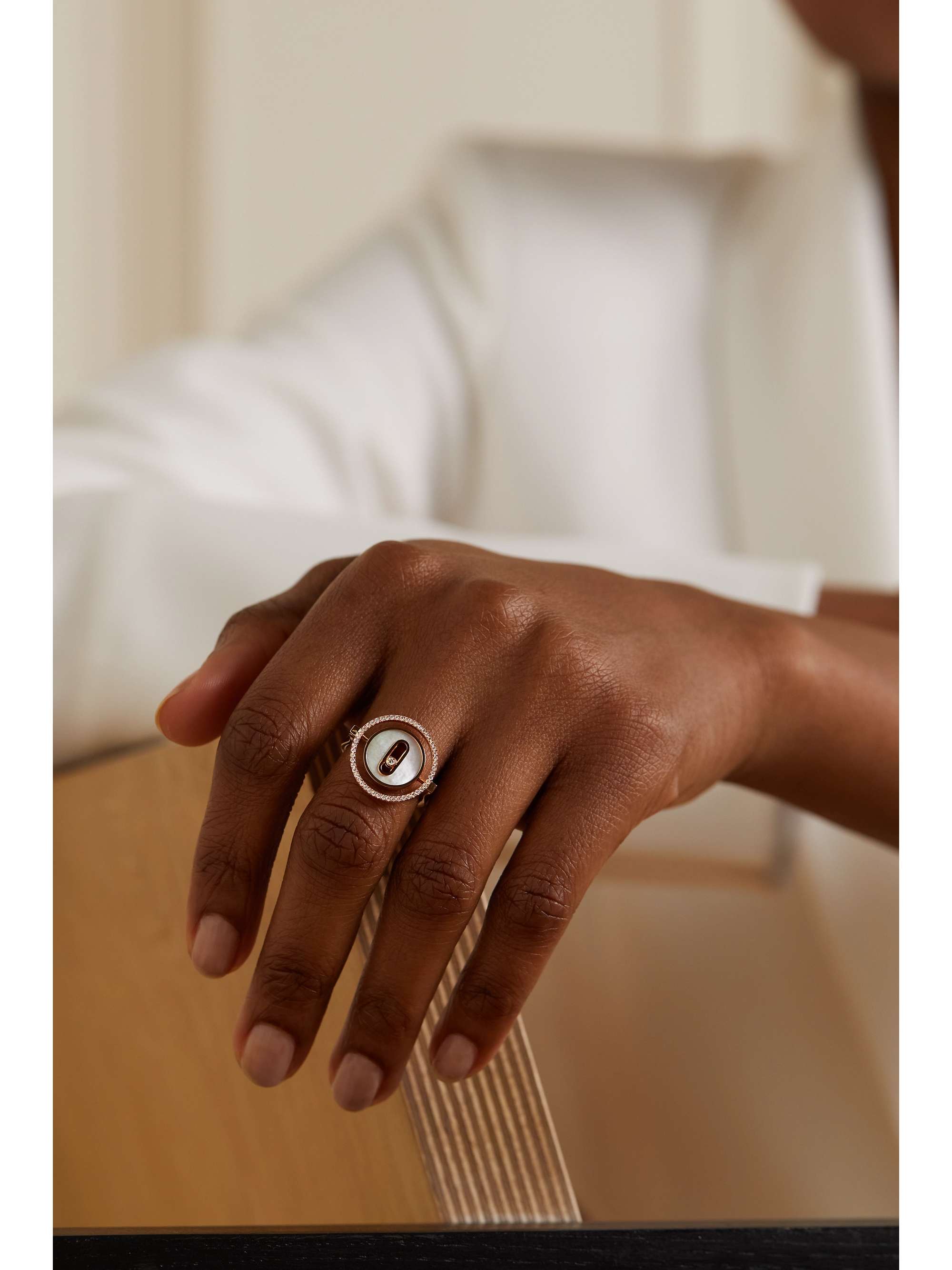 MESSIKA Lucky Move 18-karat rose gold, turquoise and diamond ring