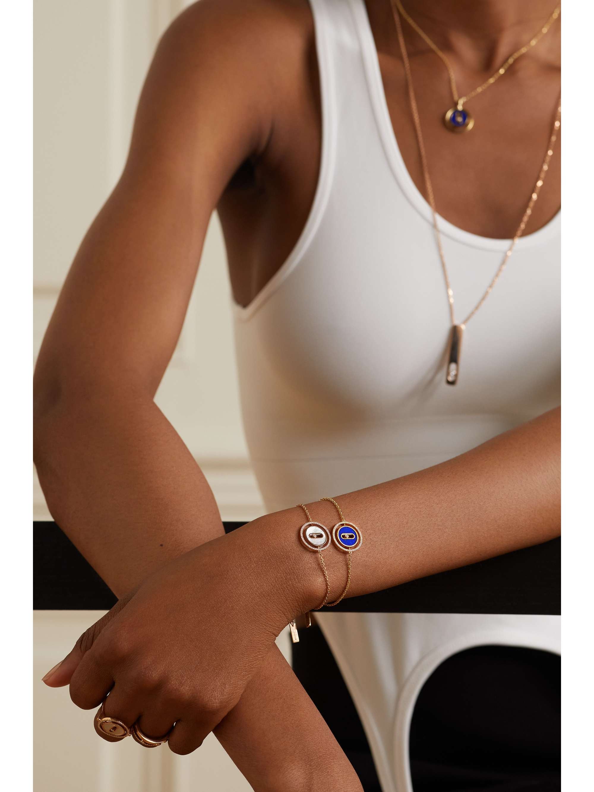 MESSIKA Lucky Move 18-karat gold, lapis lazuli and diamond bracelet