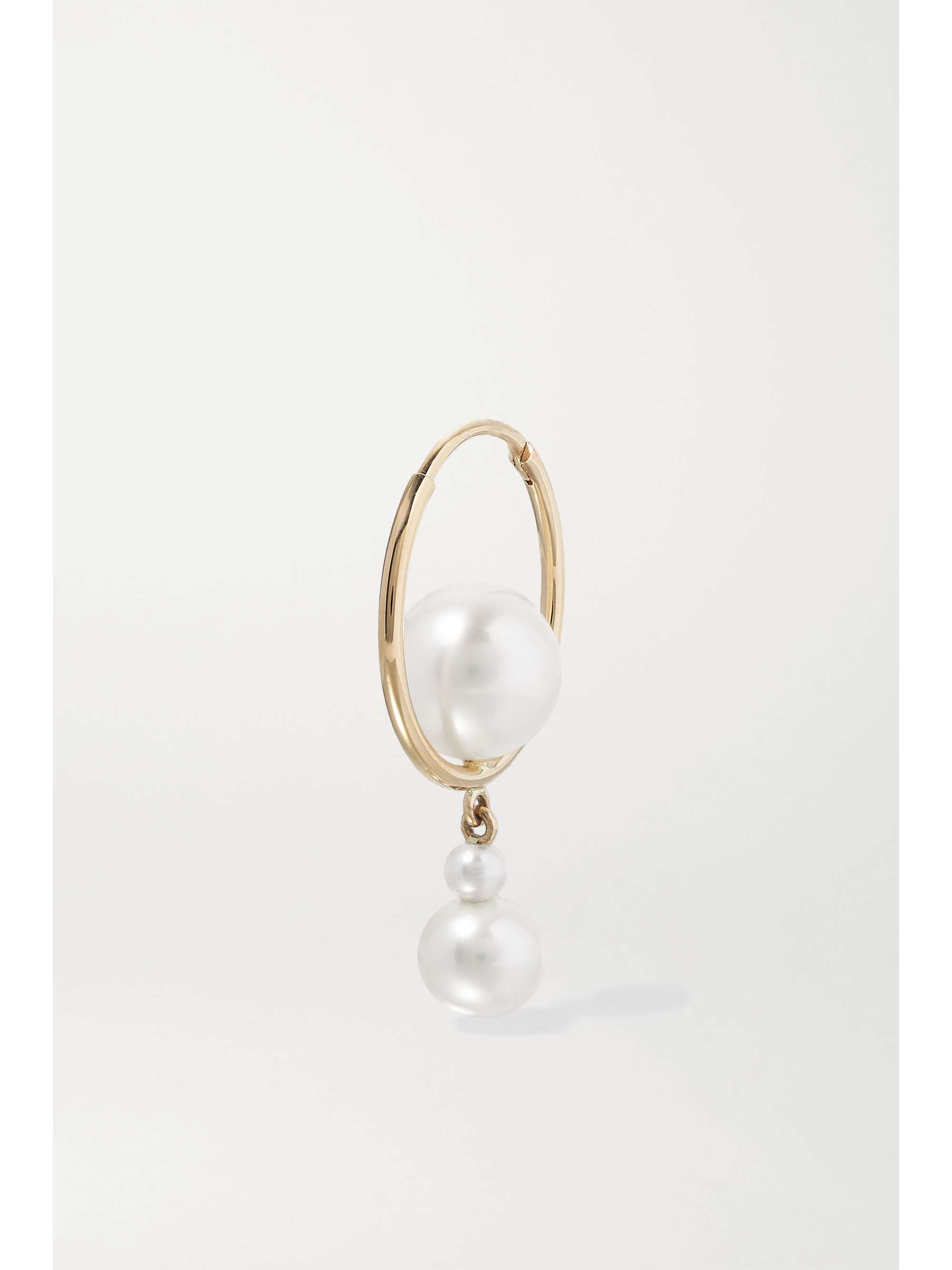 SOPHIE BILLE BRAHE Babylon Elipse 14-karat gold pearl hoop earring