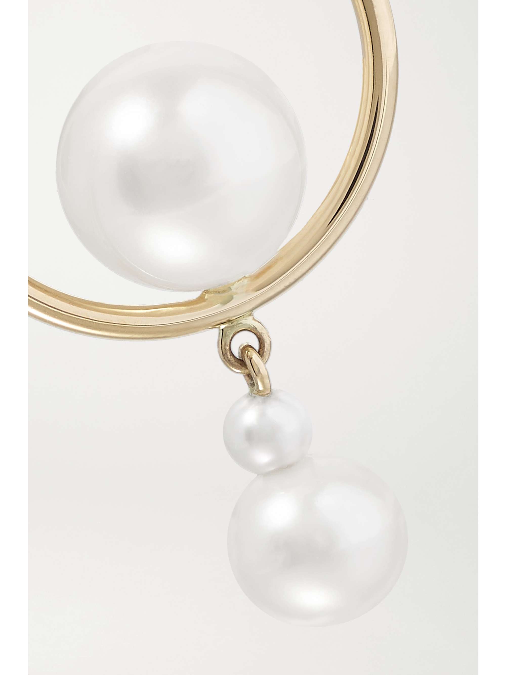 SOPHIE BILLE BRAHE Babylon Elipse 14-karat gold pearl hoop earring ...