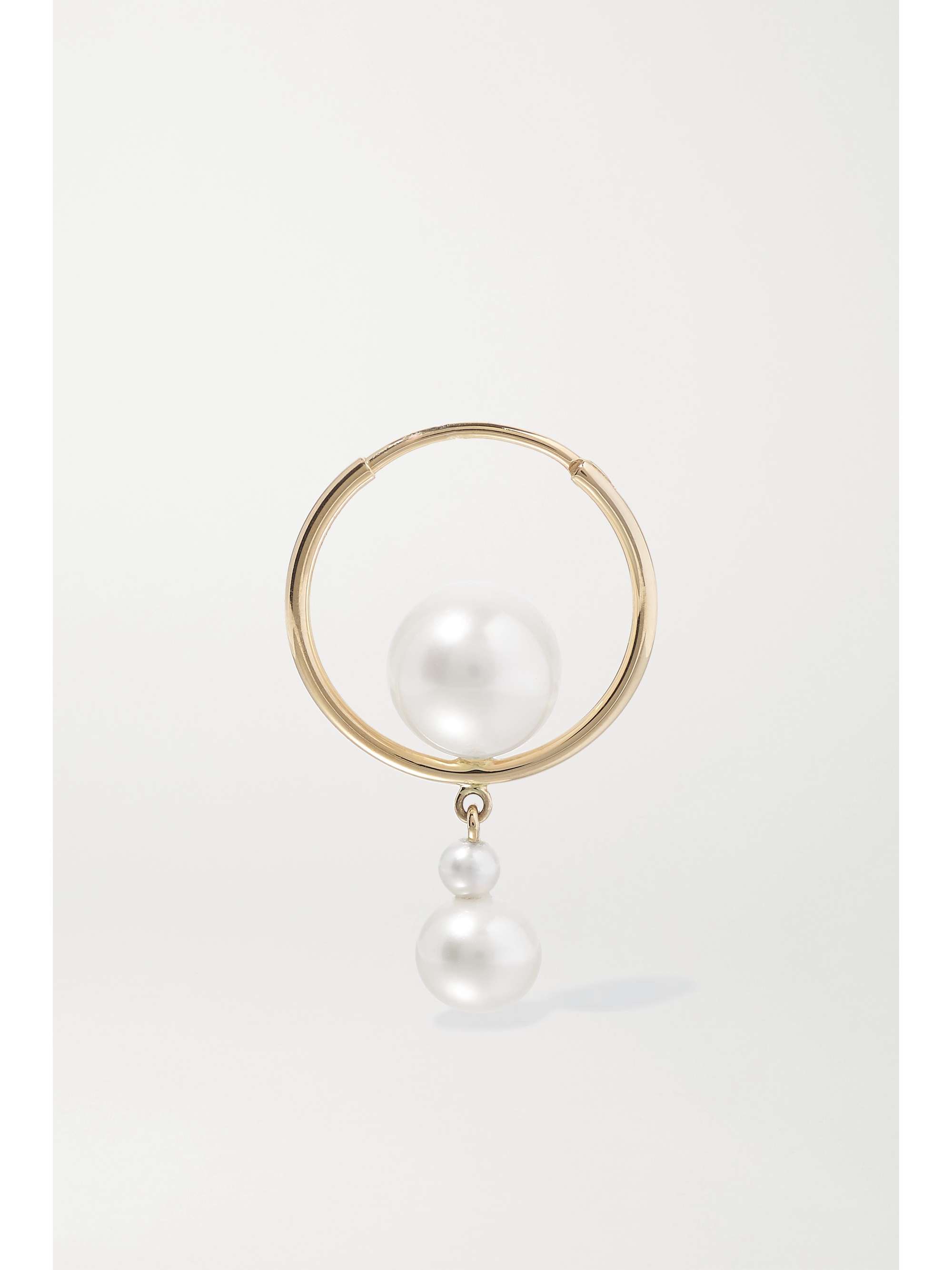 SOPHIE BILLE BRAHE Babylon Elipse 14-karat gold pearl hoop earring