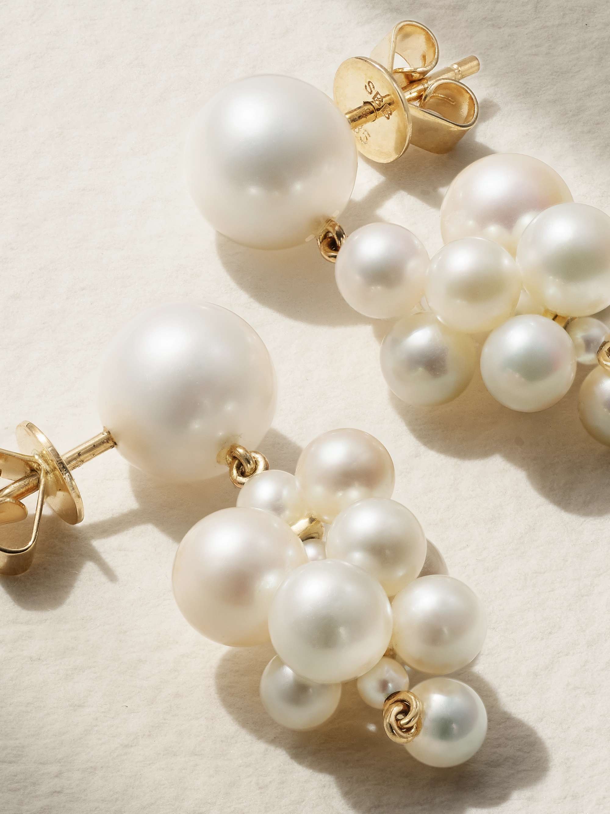 SOPHIE BILLE BRAHE Botticelli 14-karat gold pearl earrings