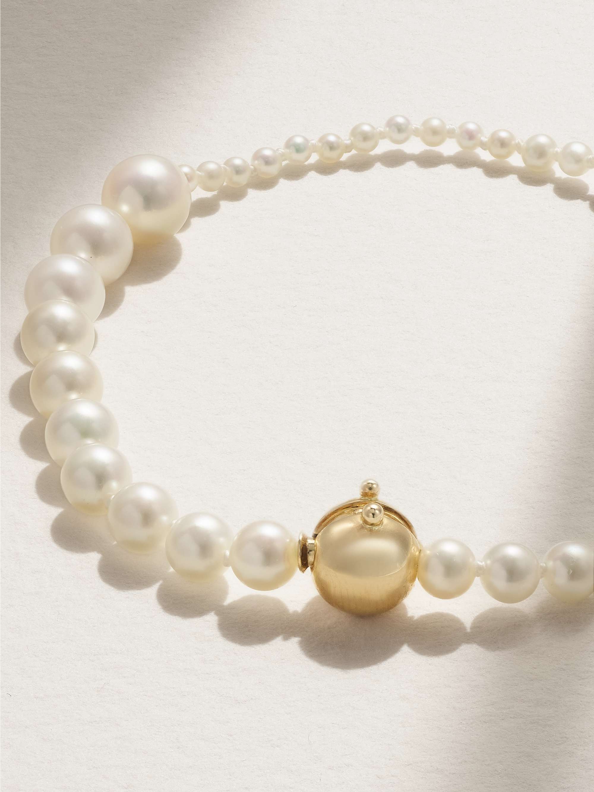 SOPHIE BILLE BRAHE Petite Peggy 14-karat gold pearl bracelet