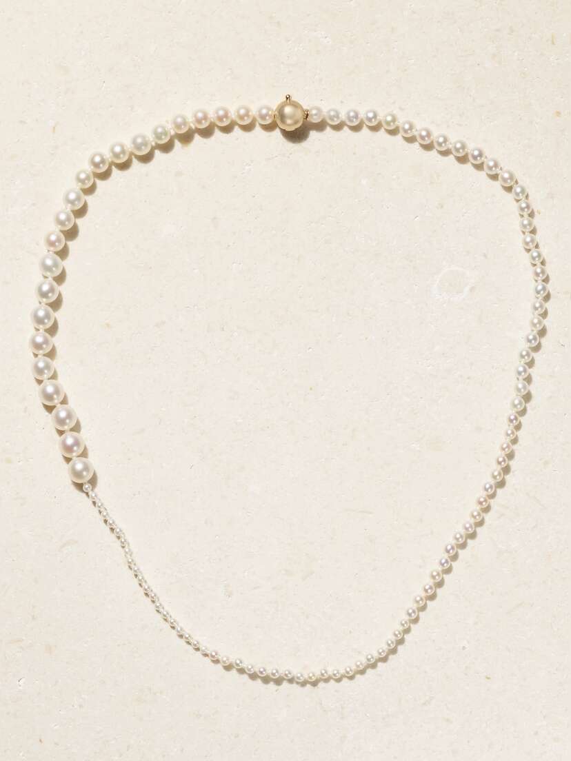 Sophie Bille Brahe Petite Peggy 14-karat Gold Pearl Necklace