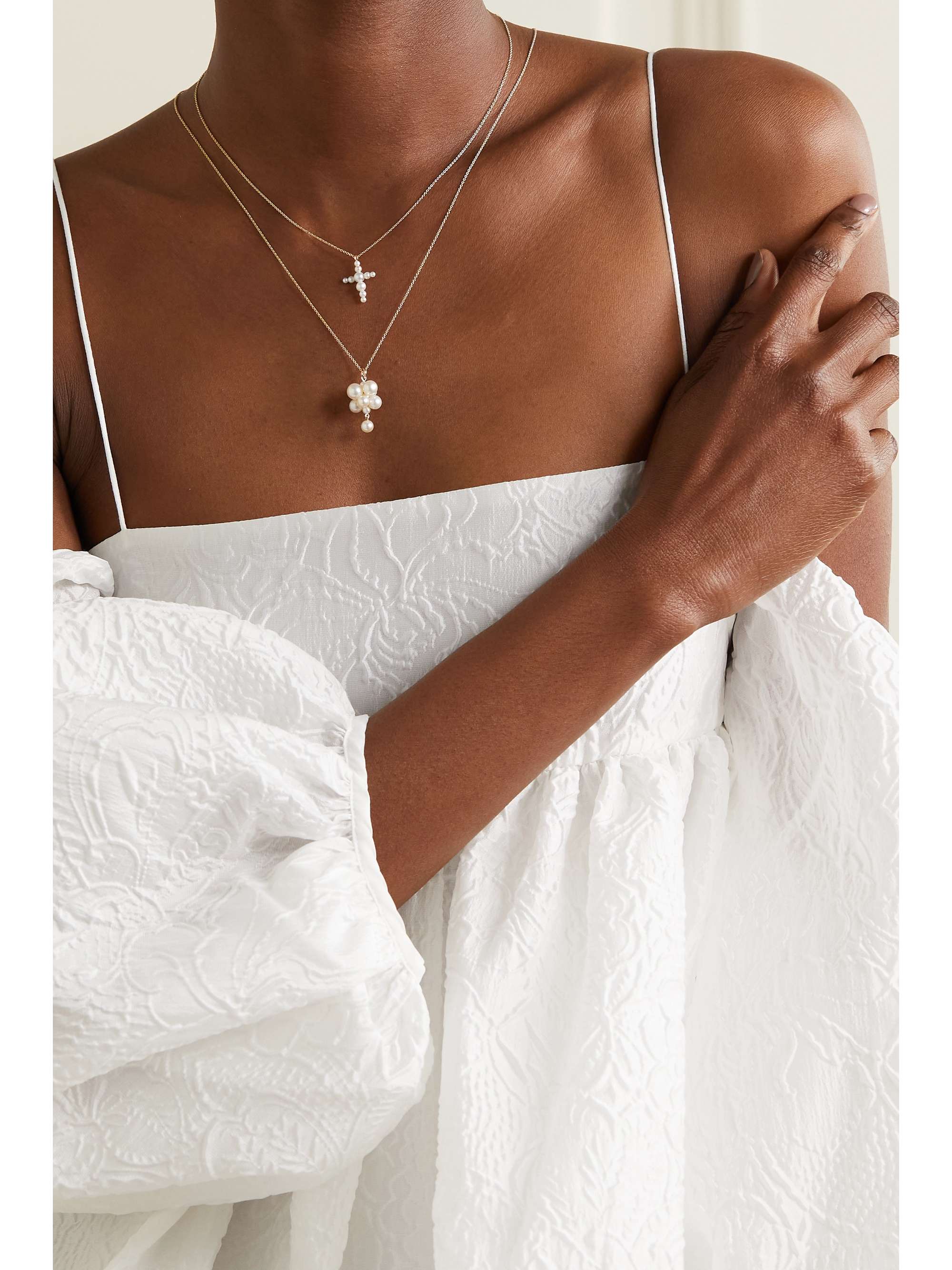 SOPHIE BILLE BRAHE Petite Fellini 14-karat gold pearl necklace