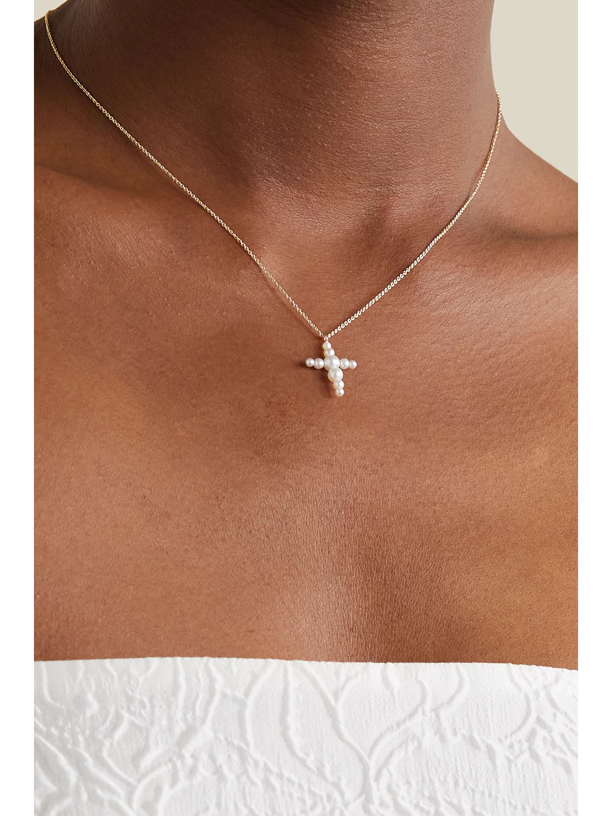 SOPHIE BILLE BRAHE Petite Fellini 14-karat gold pearl necklace