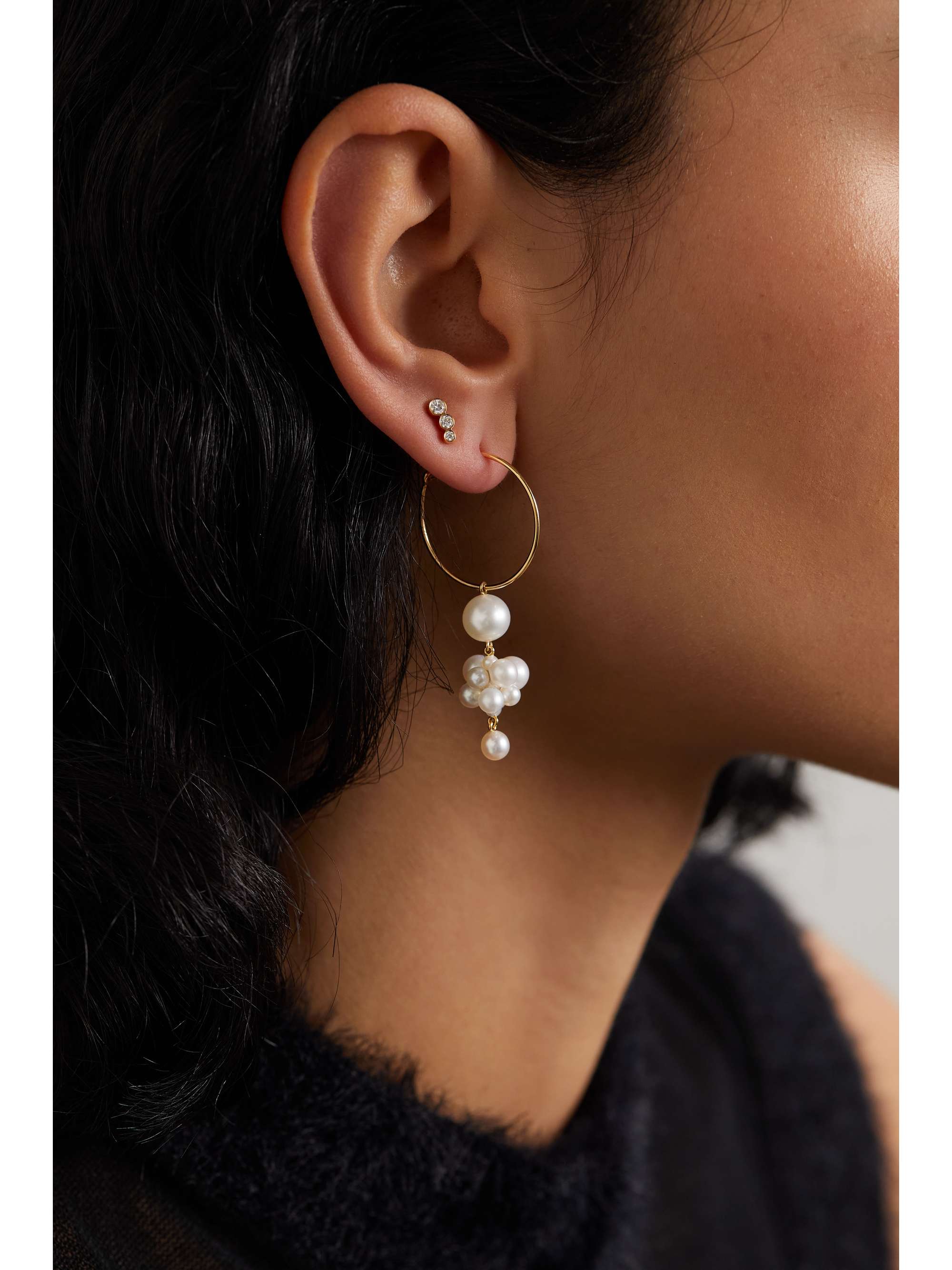 SOPHIE BILLE BRAHE Botticelli 14-karat gold pearl earring
