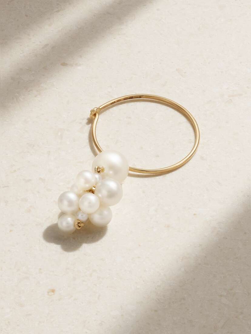 Sophie Bille Brahe Botticelli 14-karat Gold Pearl Earring