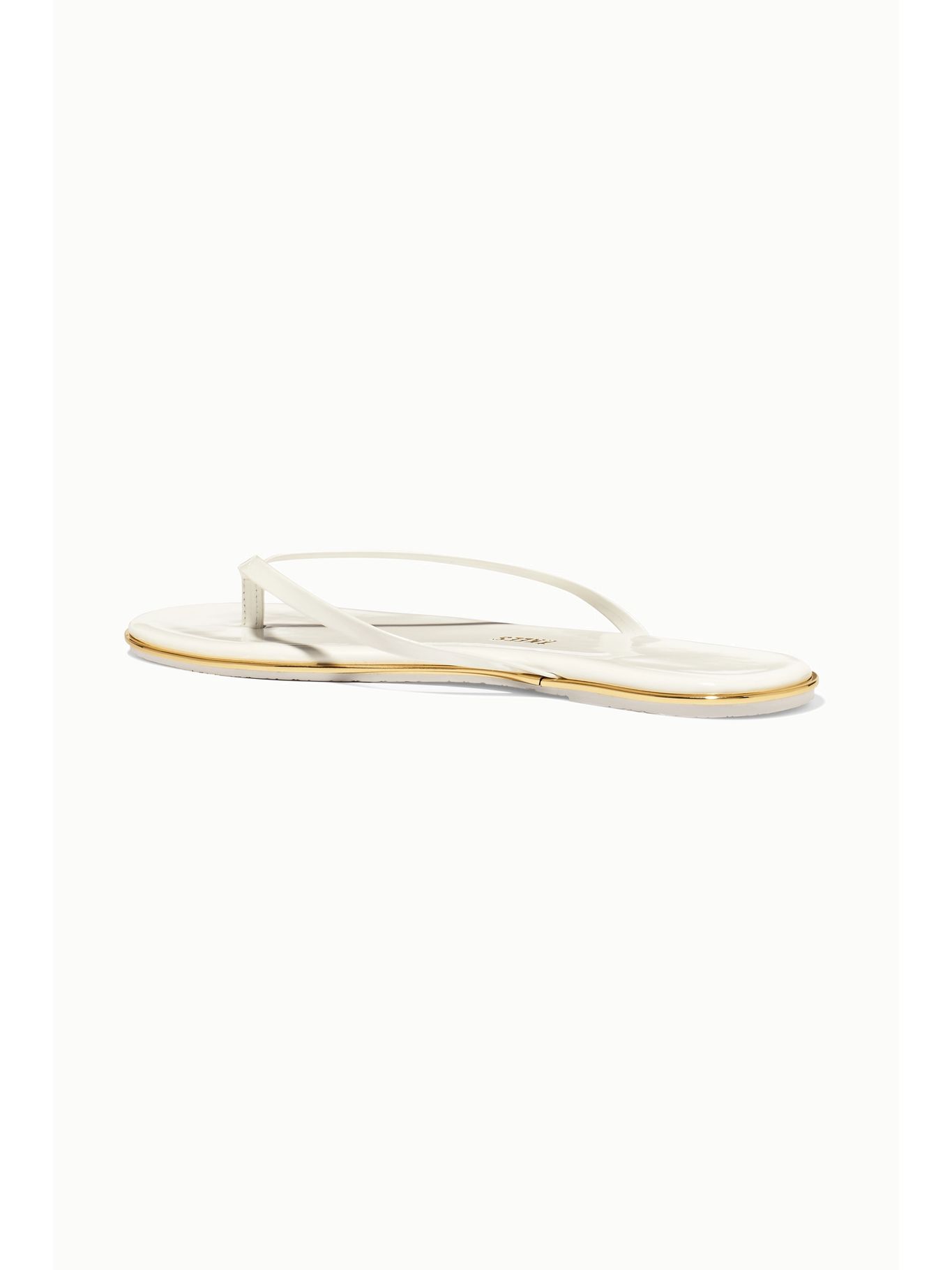 White Foundations Gloss patent-leather flip flops | TKEES | NET-A-PORTER