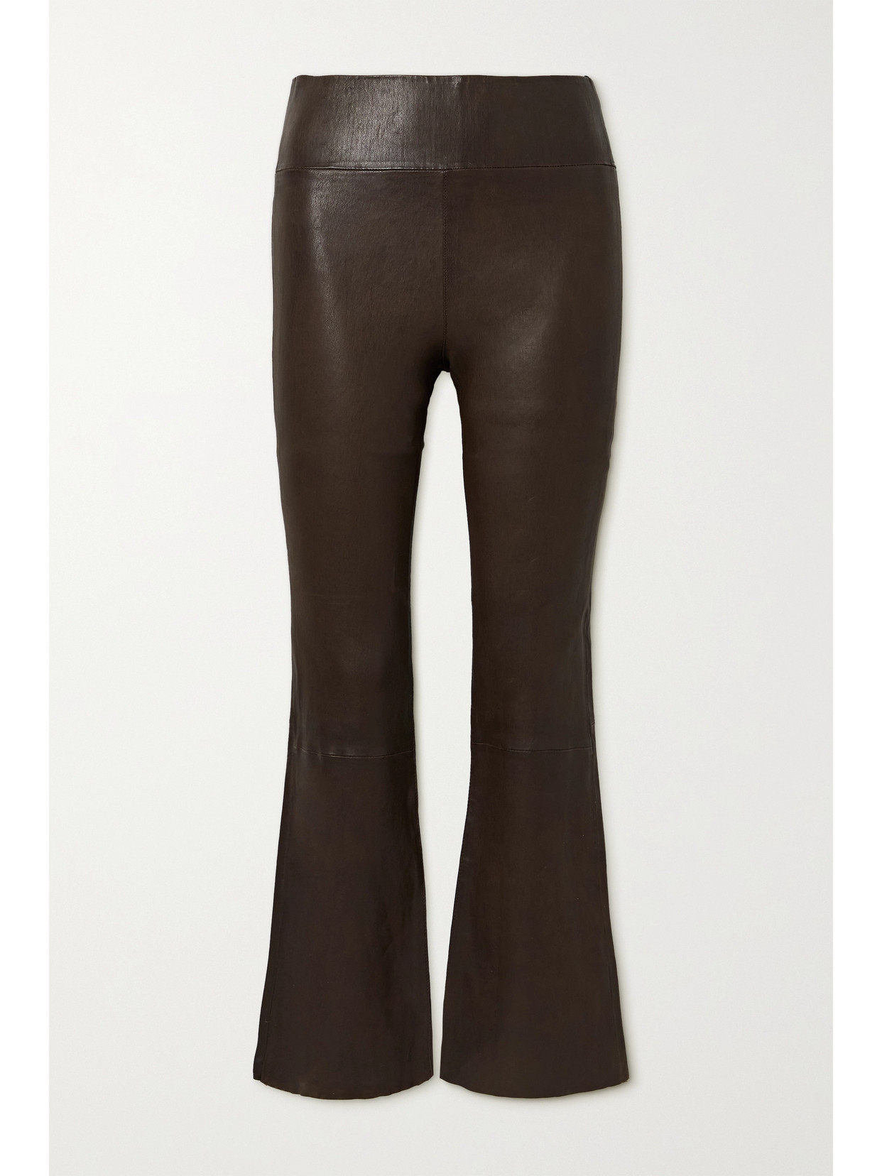 SPRWMN - Leather Flared Pants - Brown