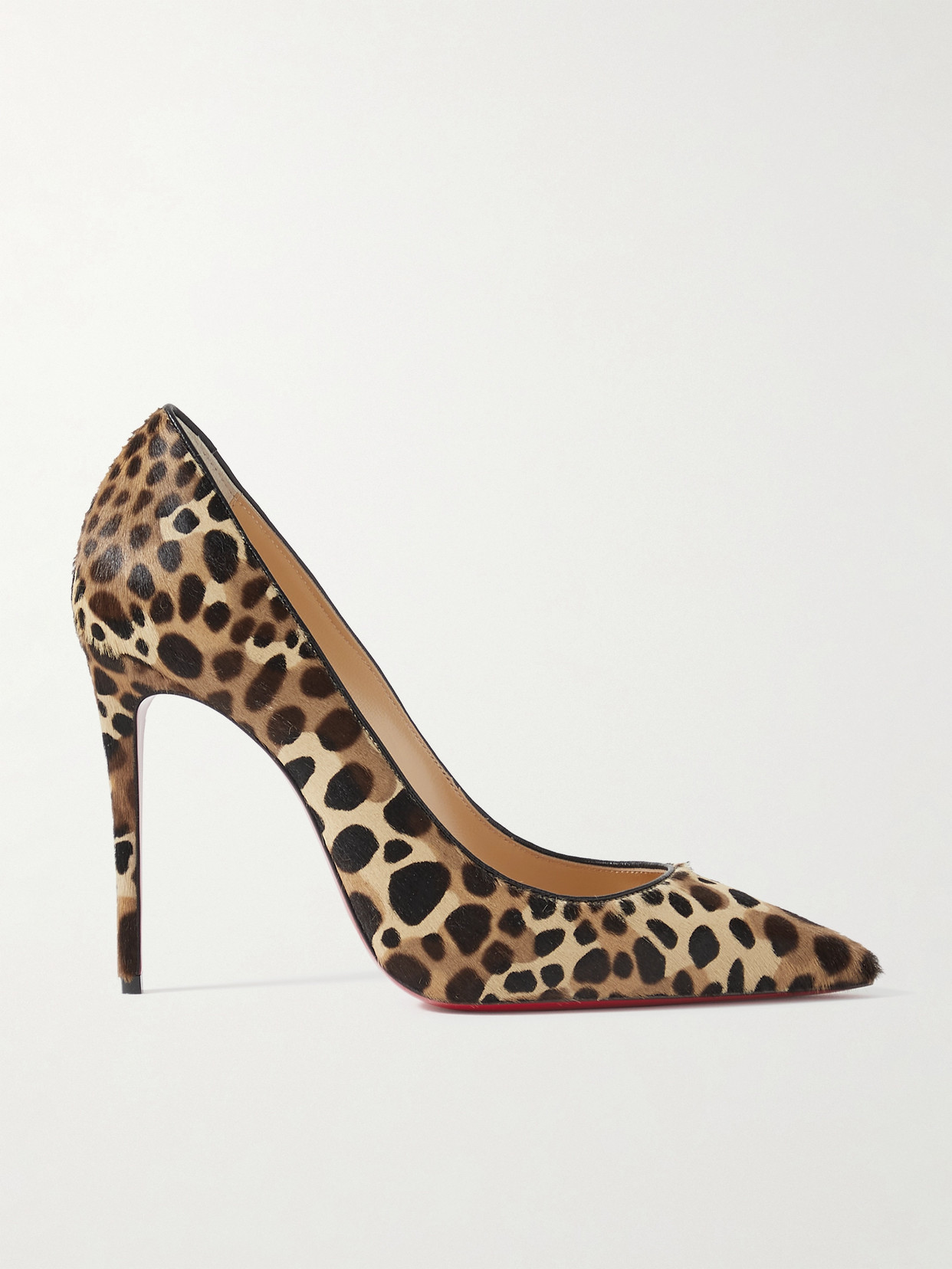 CHRISTIAN LOUBOUTIN KATE 100 LEOPARD-PRINT PONY HAIR PUMPS