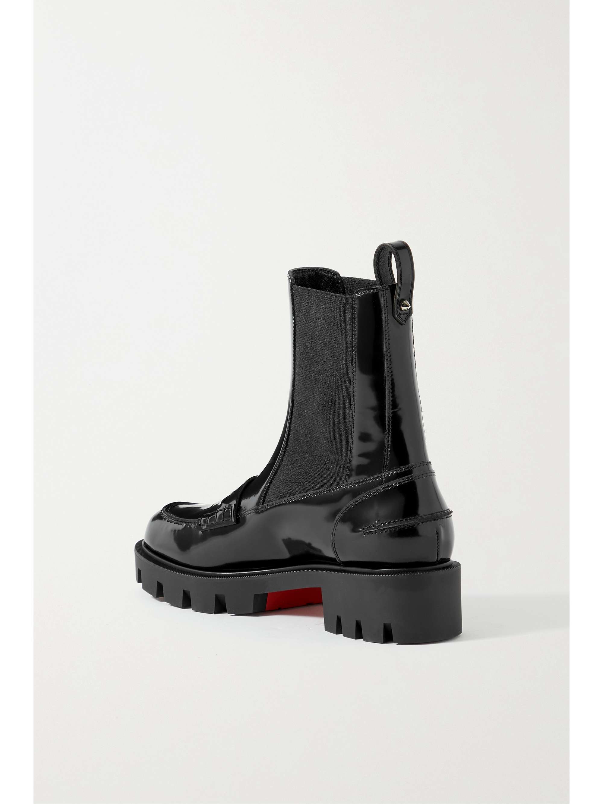 CHRISTIAN LOUBOUTIN Montezu Lug patent-leather Chelsea boots
