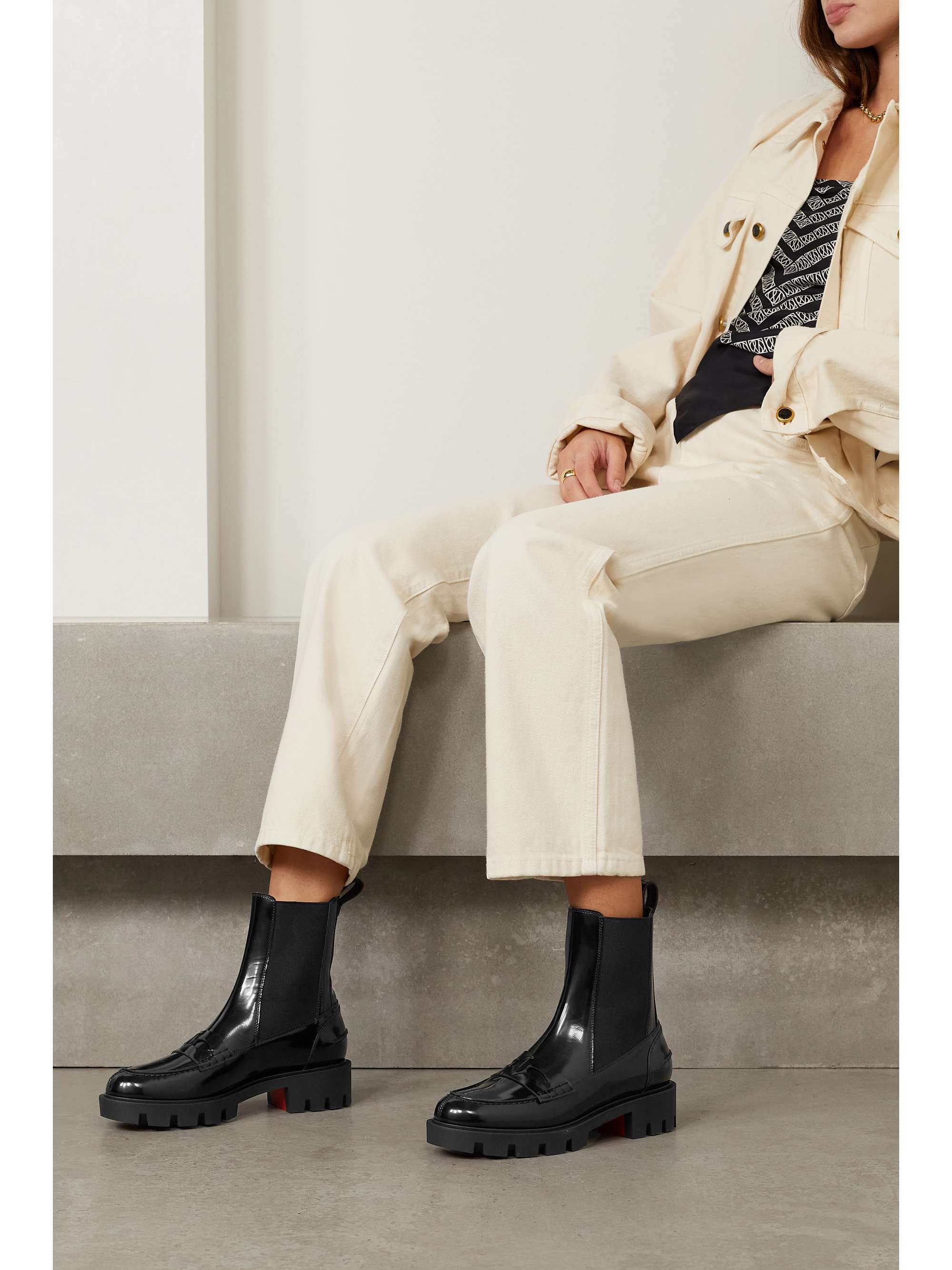 louboutin patent boots