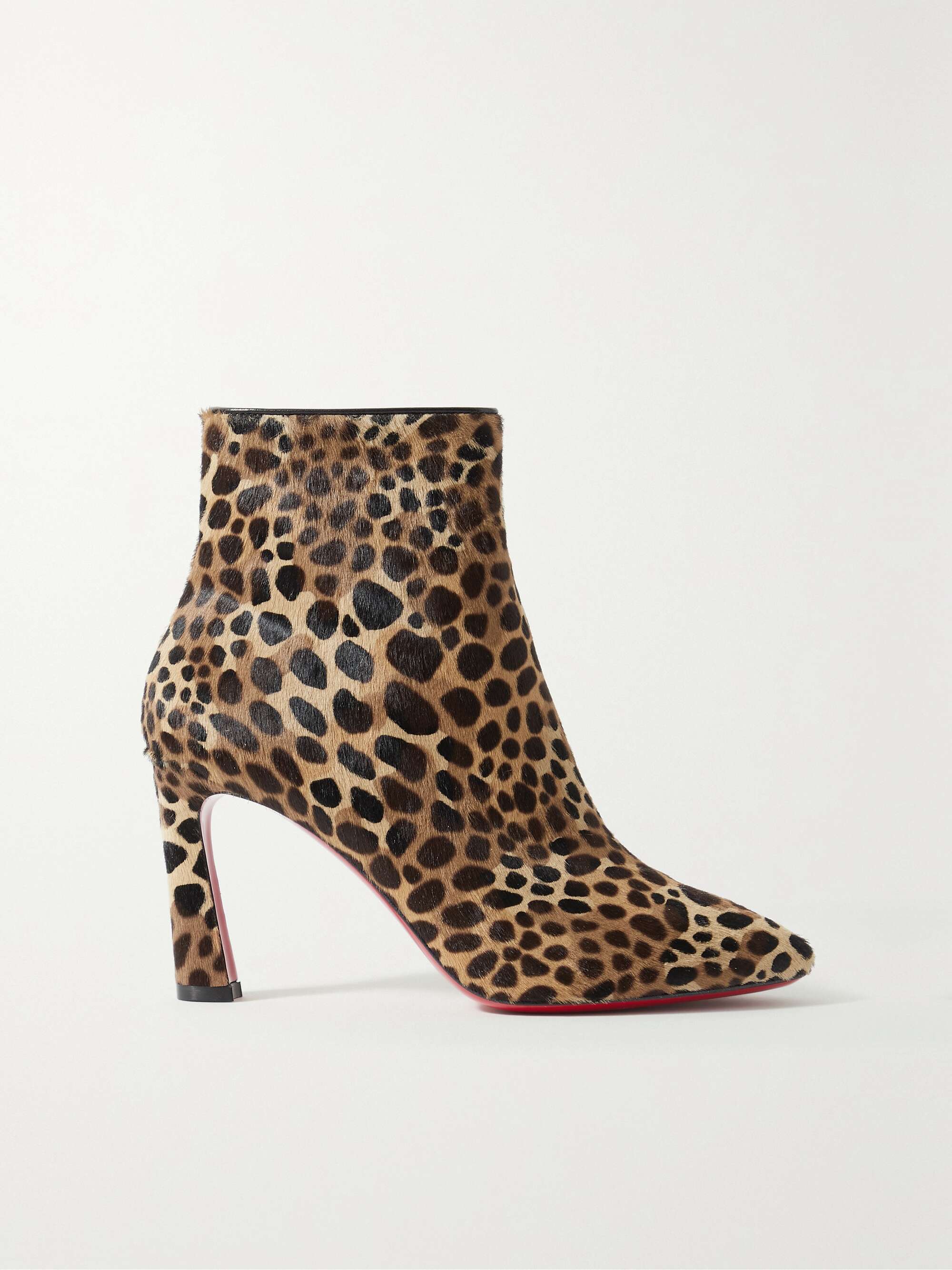 CHRISTIAN LOUBOUTIN So Eleonor 85 leopard-print calf hair ankle boots ...