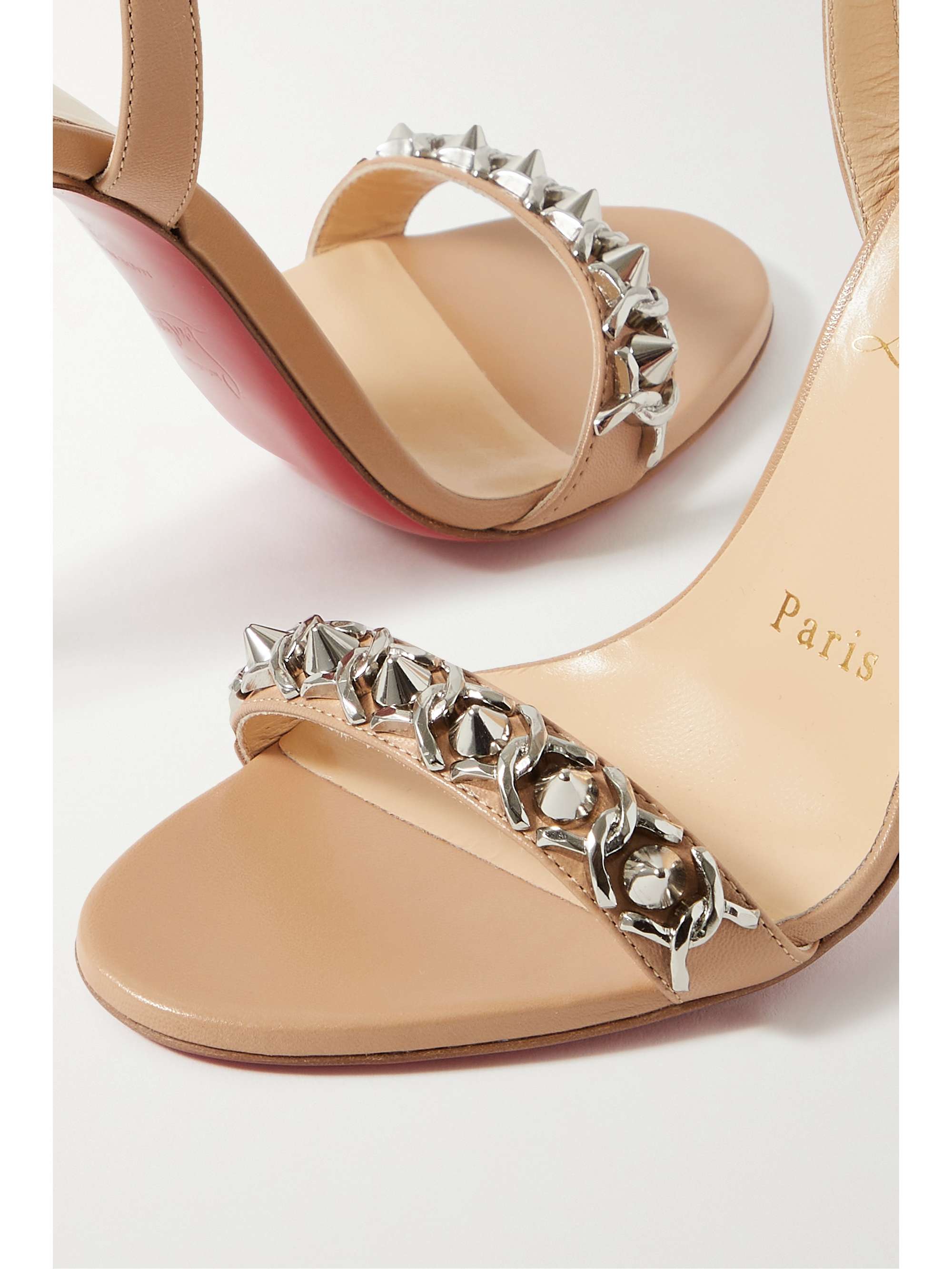 CHRISTIAN LOUBOUTIN Loubigirl Chain 100 embellished leather sandals