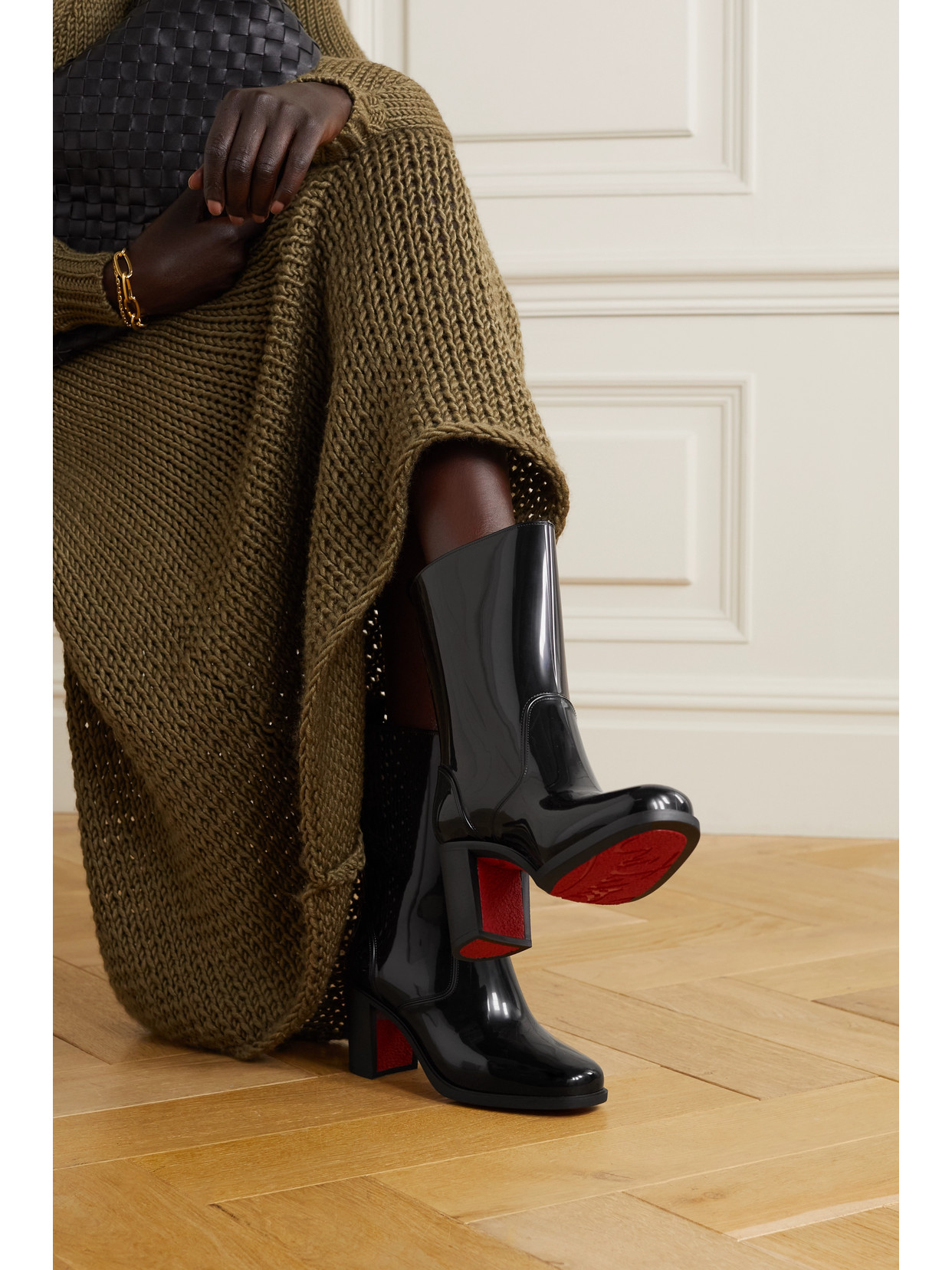 Shop Christian Louboutin Loubirain 70 Pvc Ankle Boots In Black