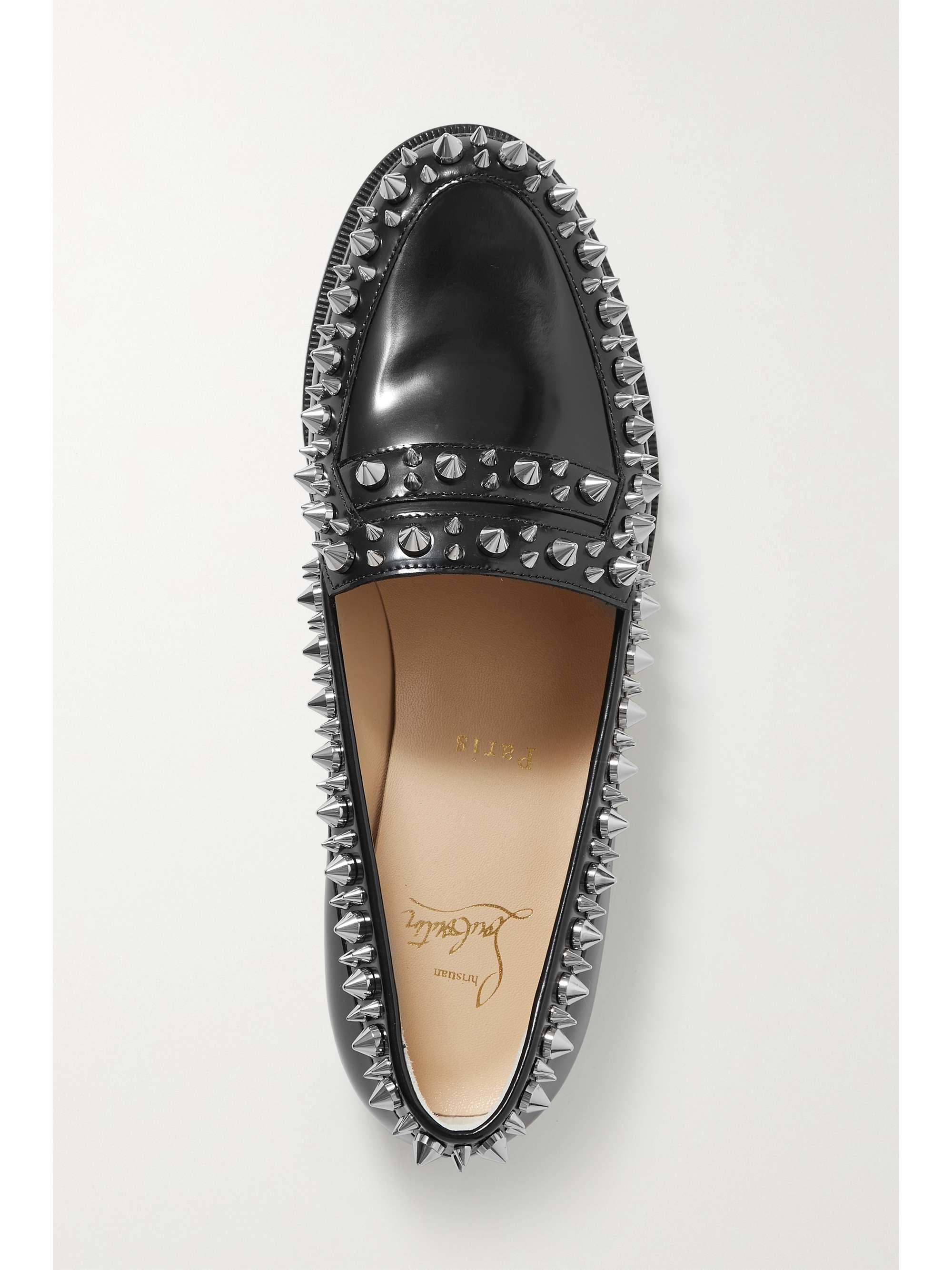 Mattia Spikes studded patent-leather loafers