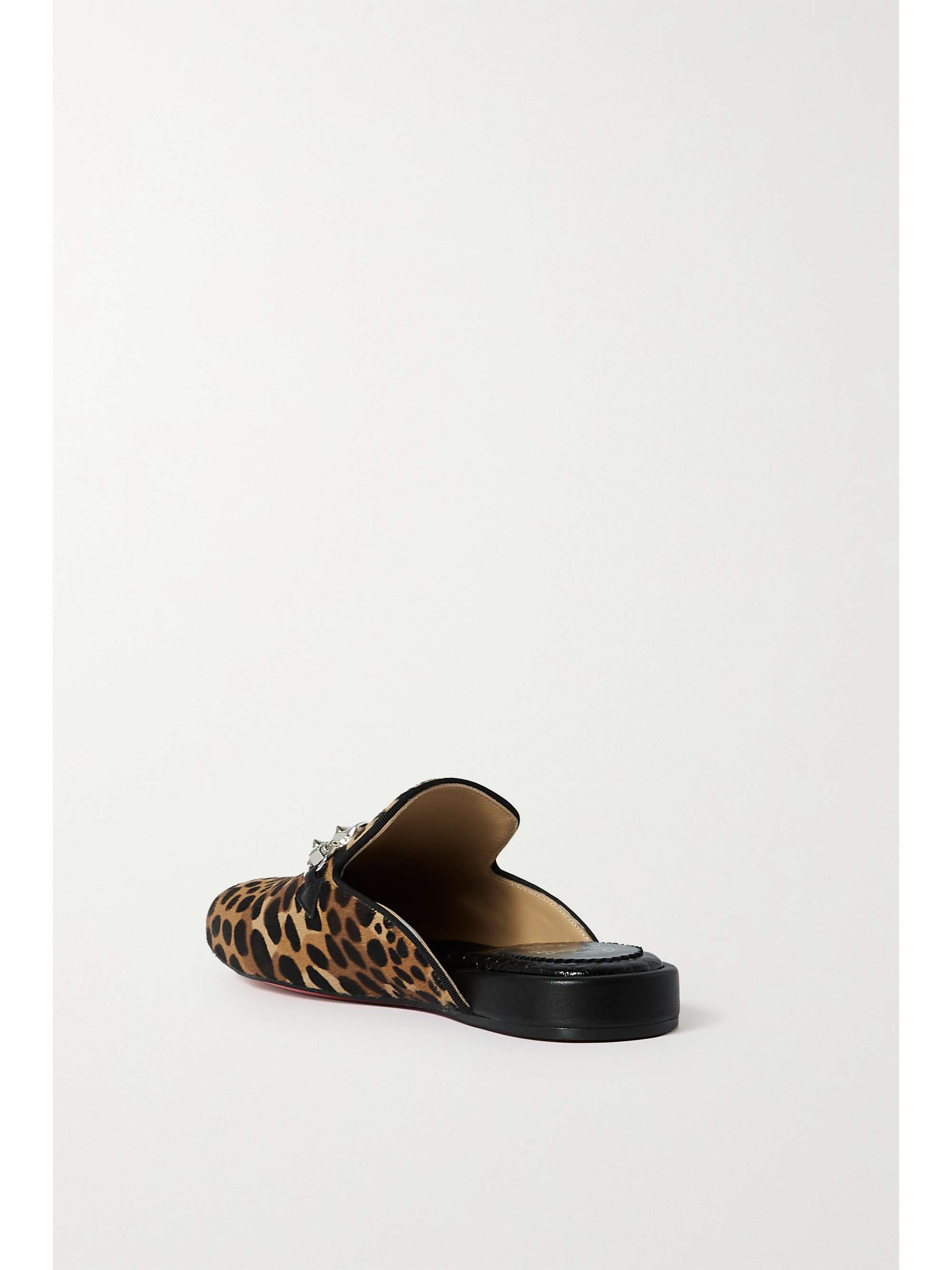 CHRISTIAN LOUBOUTIN Coolito Swing embellished leopard-print calf hair slippers