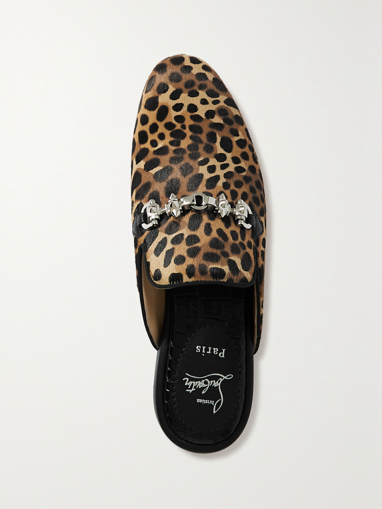 Christian Louboutin Coolito Swing Embellished Leopard-print Calf Hair Slippers - Animal print