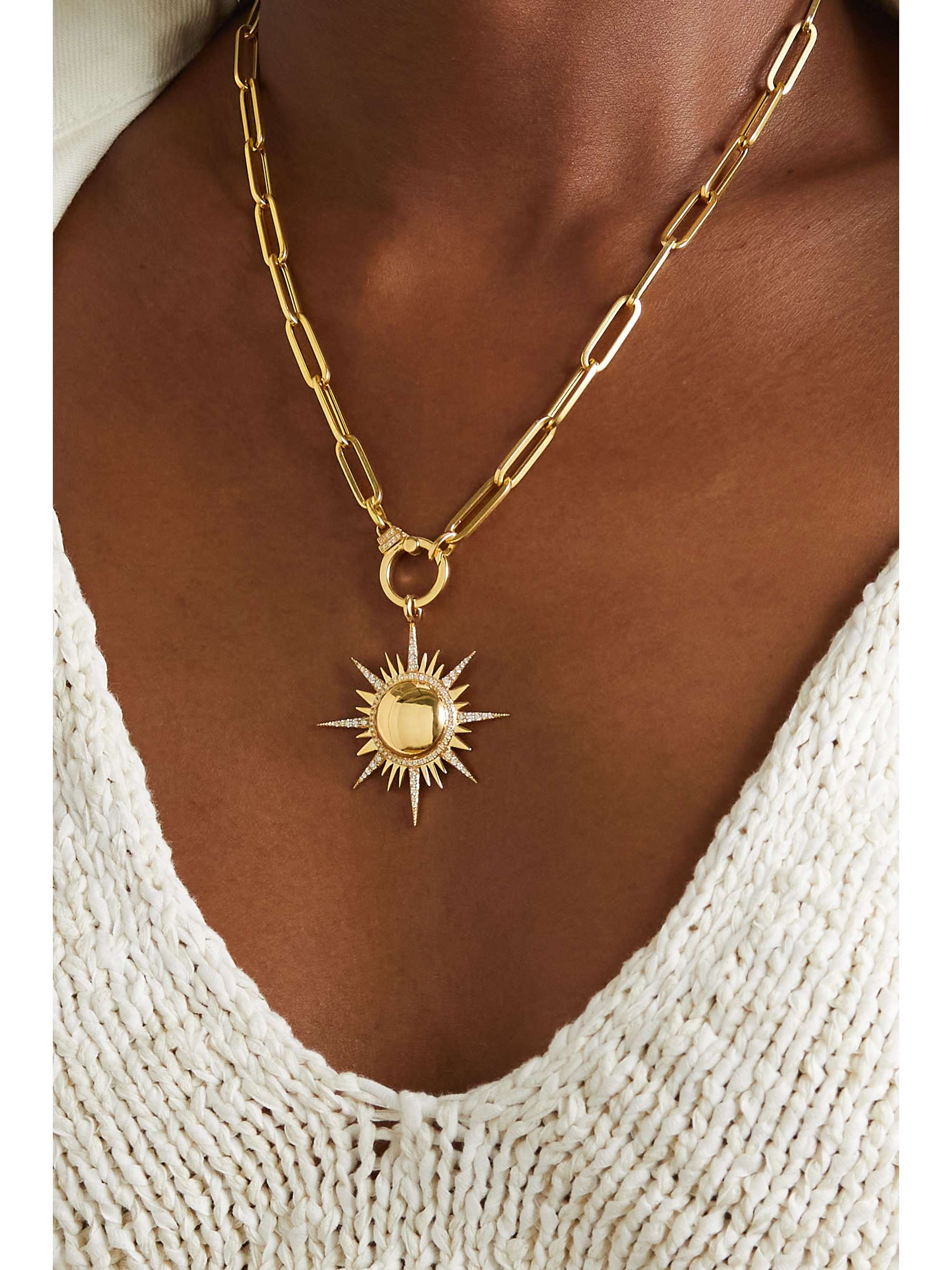 SORELLINA Il Sole 18-karat gold diamond necklace