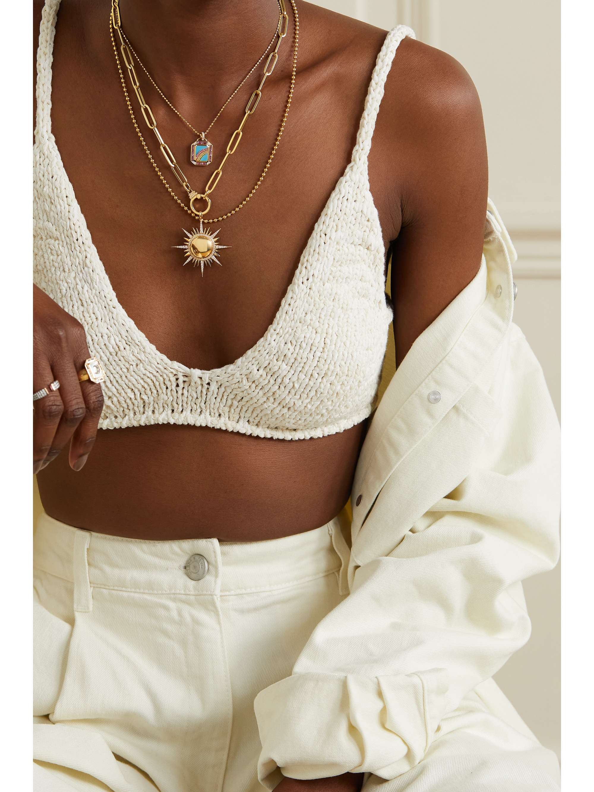 SORELLINA Il Sole 18-karat gold diamond necklace