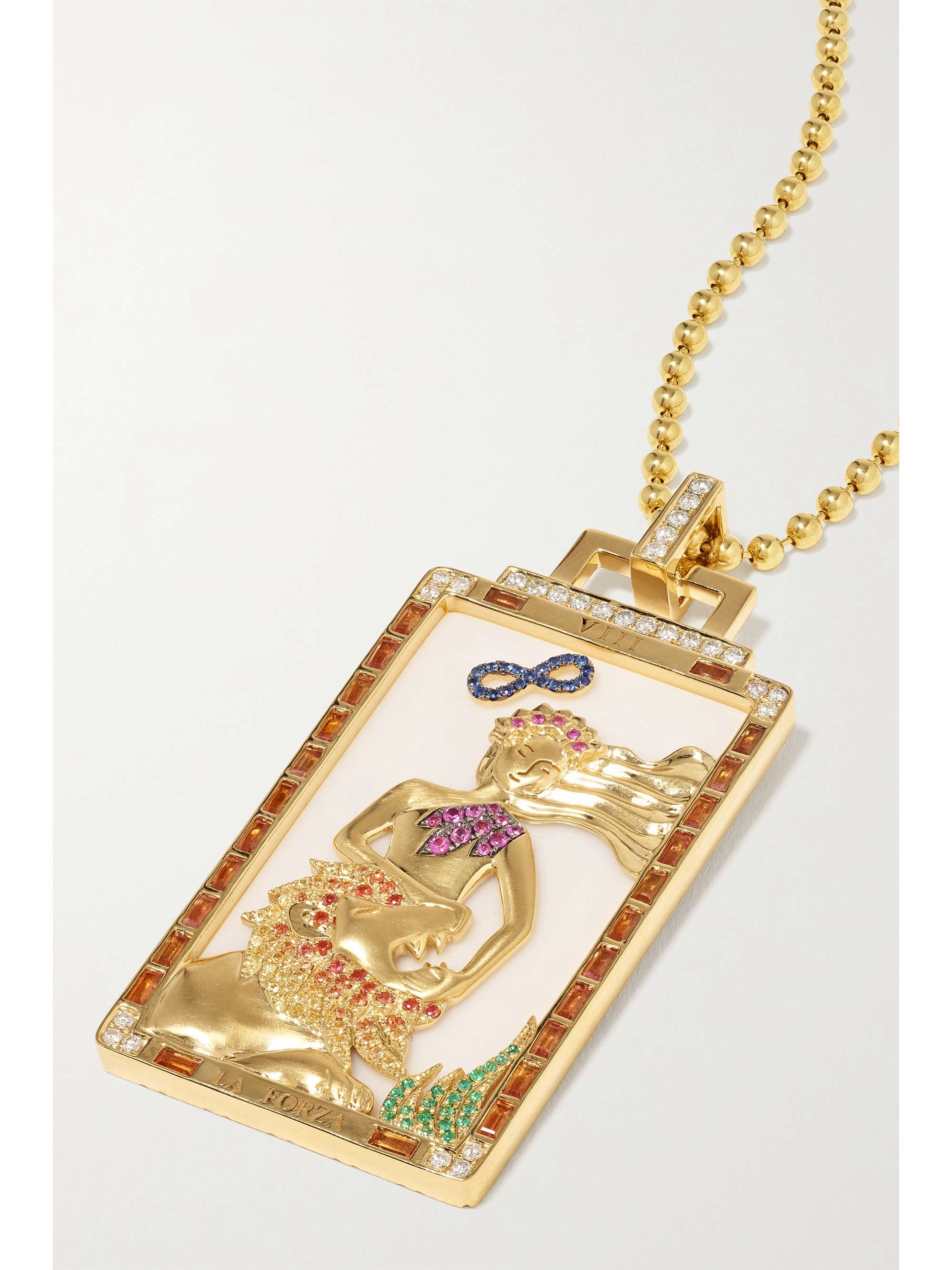 SORELLINA Tarot 18-karat gold multi-stone necklace