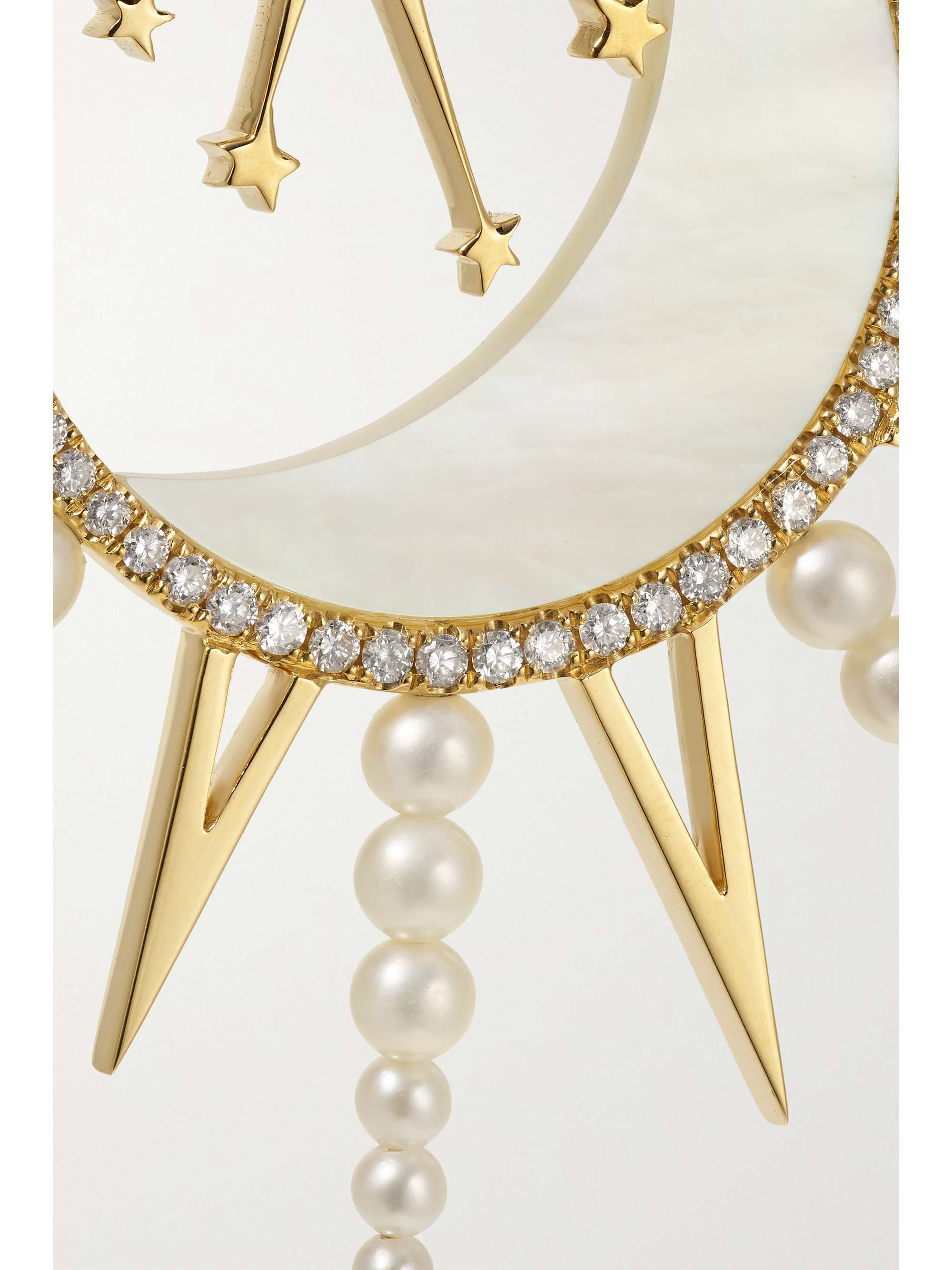 SORELLINA 18-karat gold multi-stone hoop earrings
