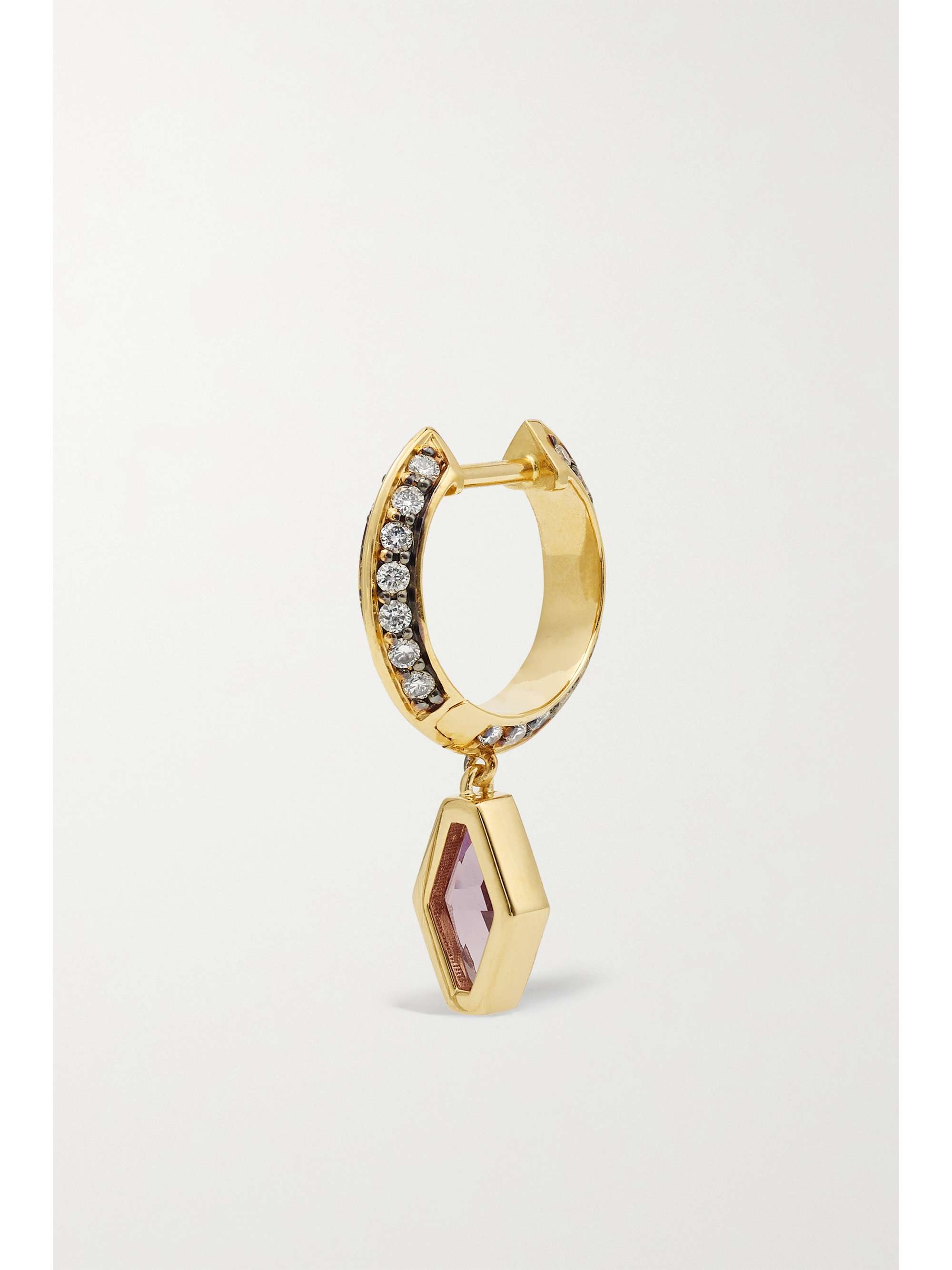 SORELLINA Nomad 18-karat yellow and blackened white gold, garnet and diamond earrings