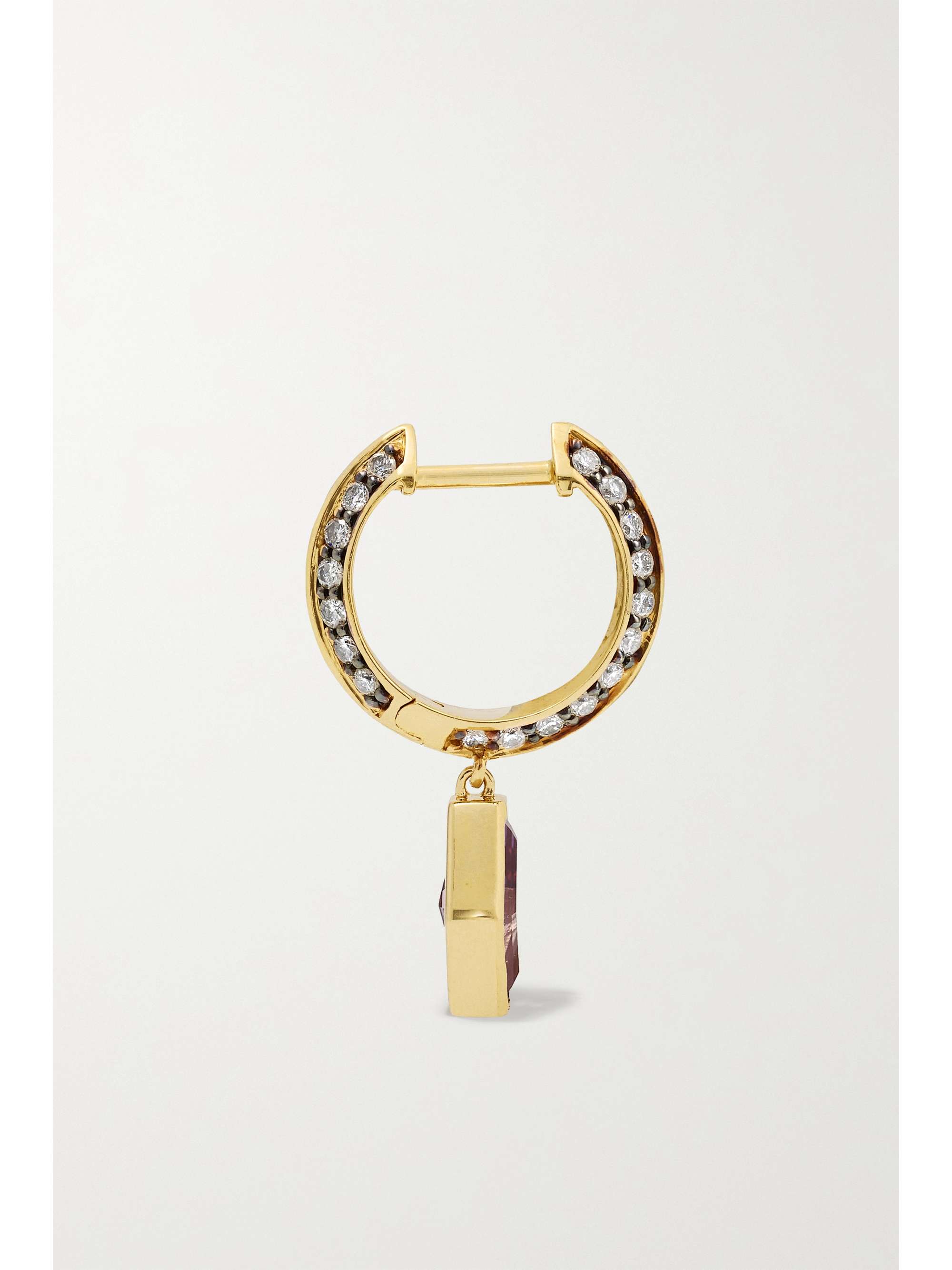 SORELLINA Nomad 18-karat yellow and blackened white gold, garnet and diamond earrings