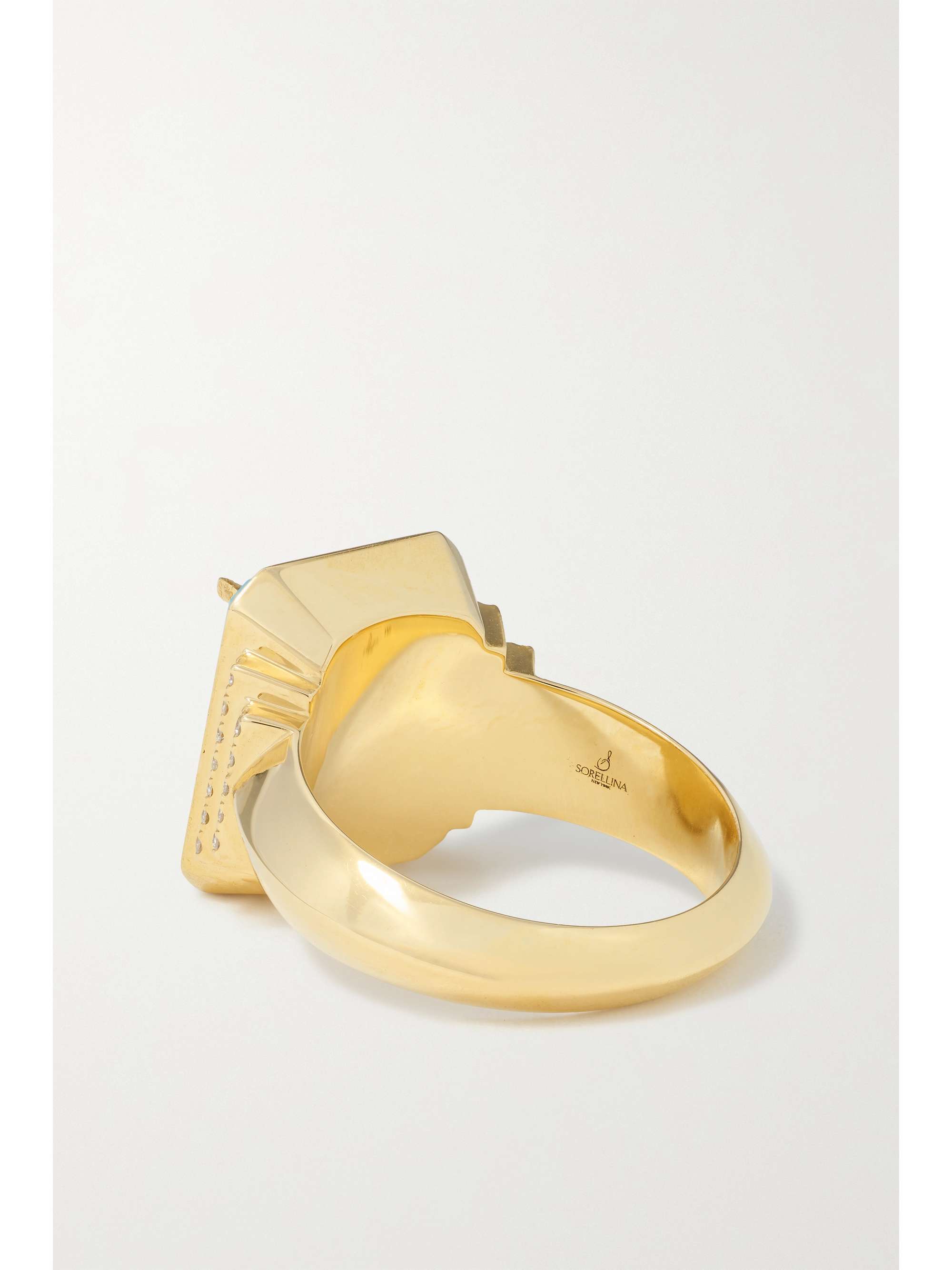 SORELLINA 18-karat gold, onyx and diamond signet ring