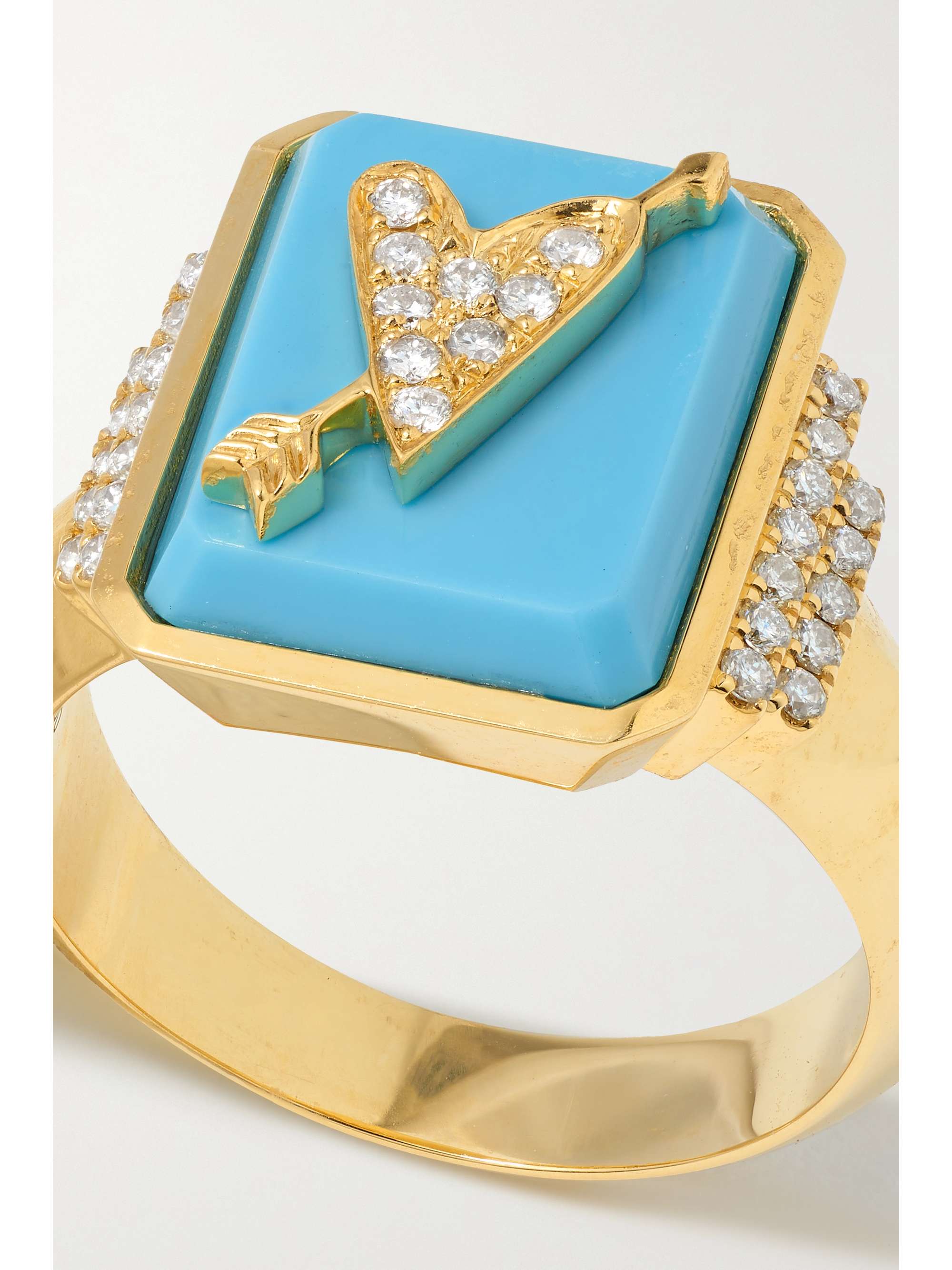 SORELLINA 18-karat gold, onyx and diamond signet ring