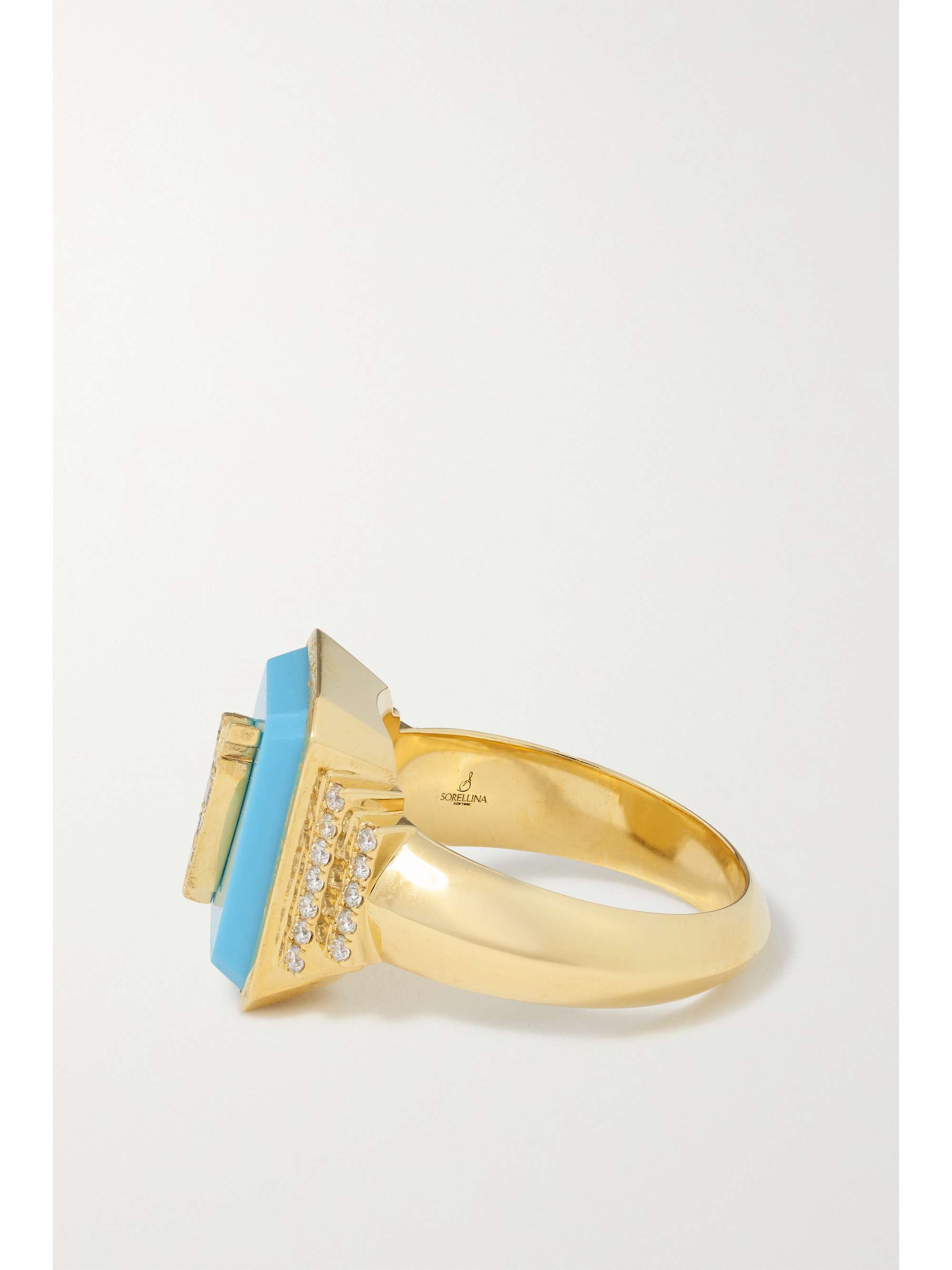 SORELLINA 18-karat gold, onyx and diamond signet ring