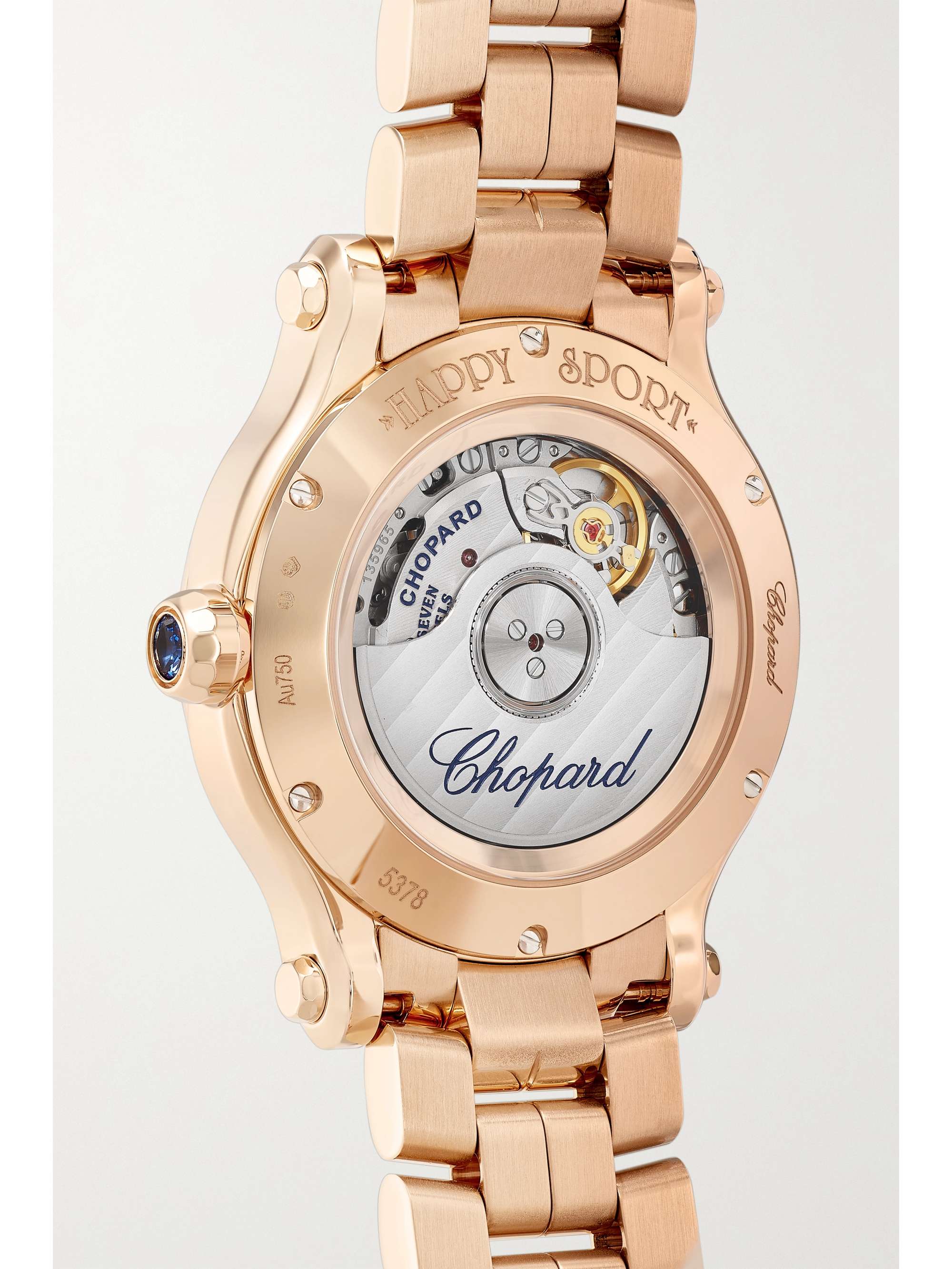 CHOPARD Happy Sport Automatic 33mm 18-karat rose gold and diamond watch