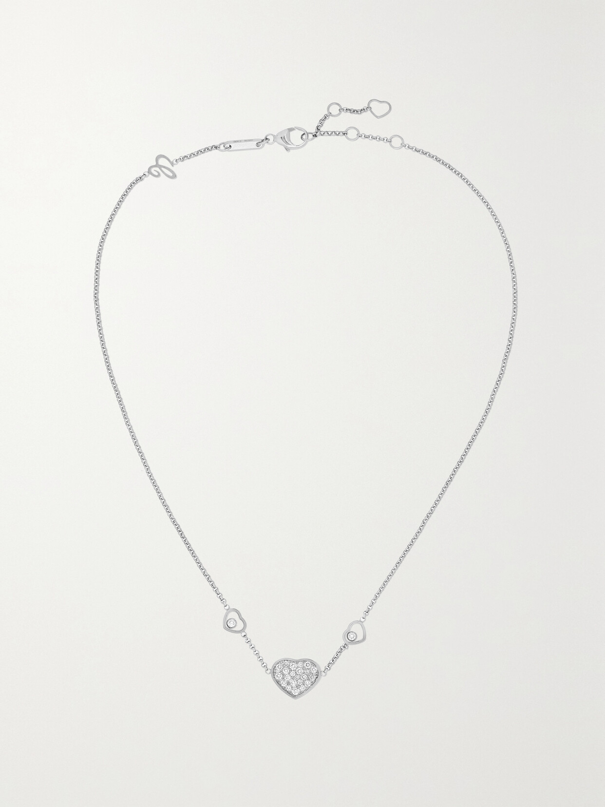 Chopard Happy Hearts 18-karat White Gold Diamond Necklace