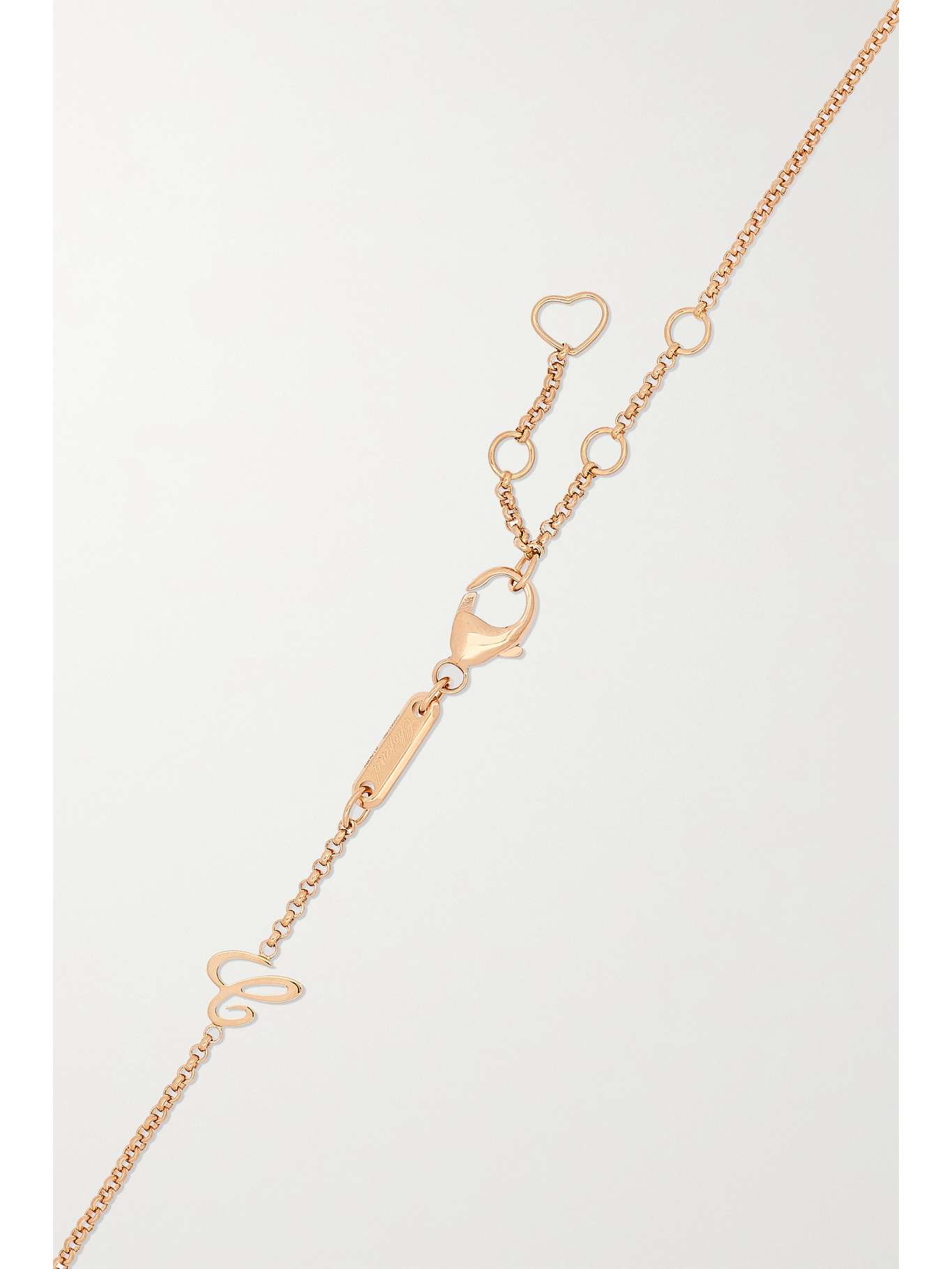 CHOPARD Happy Hearts 18-karat rose gold diamond necklace | NET-A-PORTER