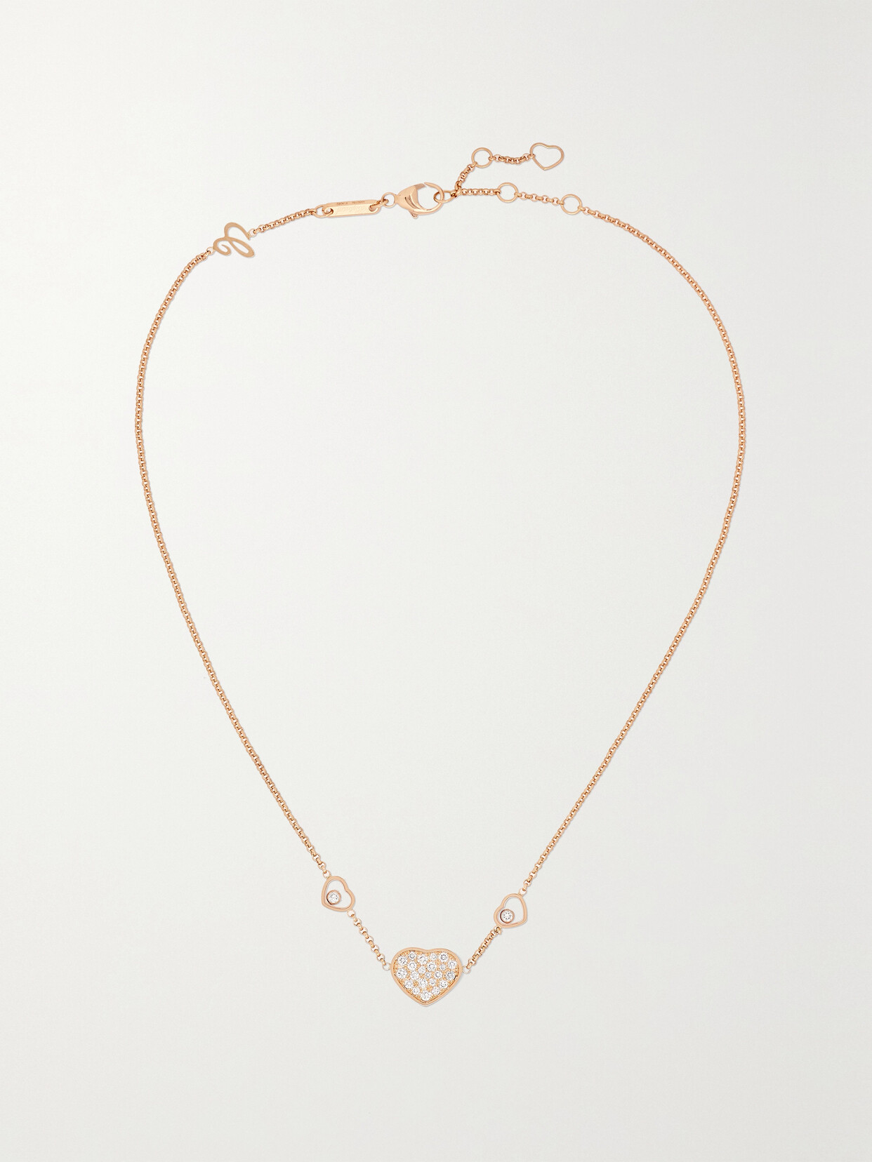 Chopard - Happy Hearts 18-karat Rose Gold Diamond Necklace - one size 22 Awaiting product image