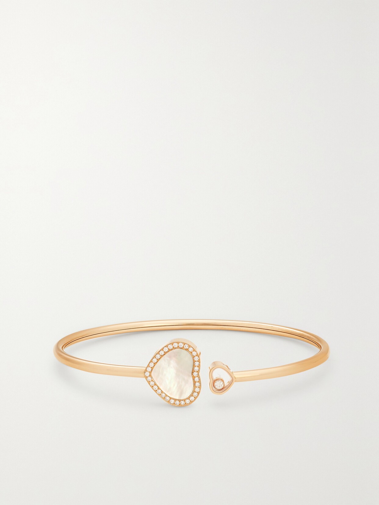 Chopard Happy Hearts 18-karat Rose Gold, Mother-of-pearl And Diamond Cuff - L