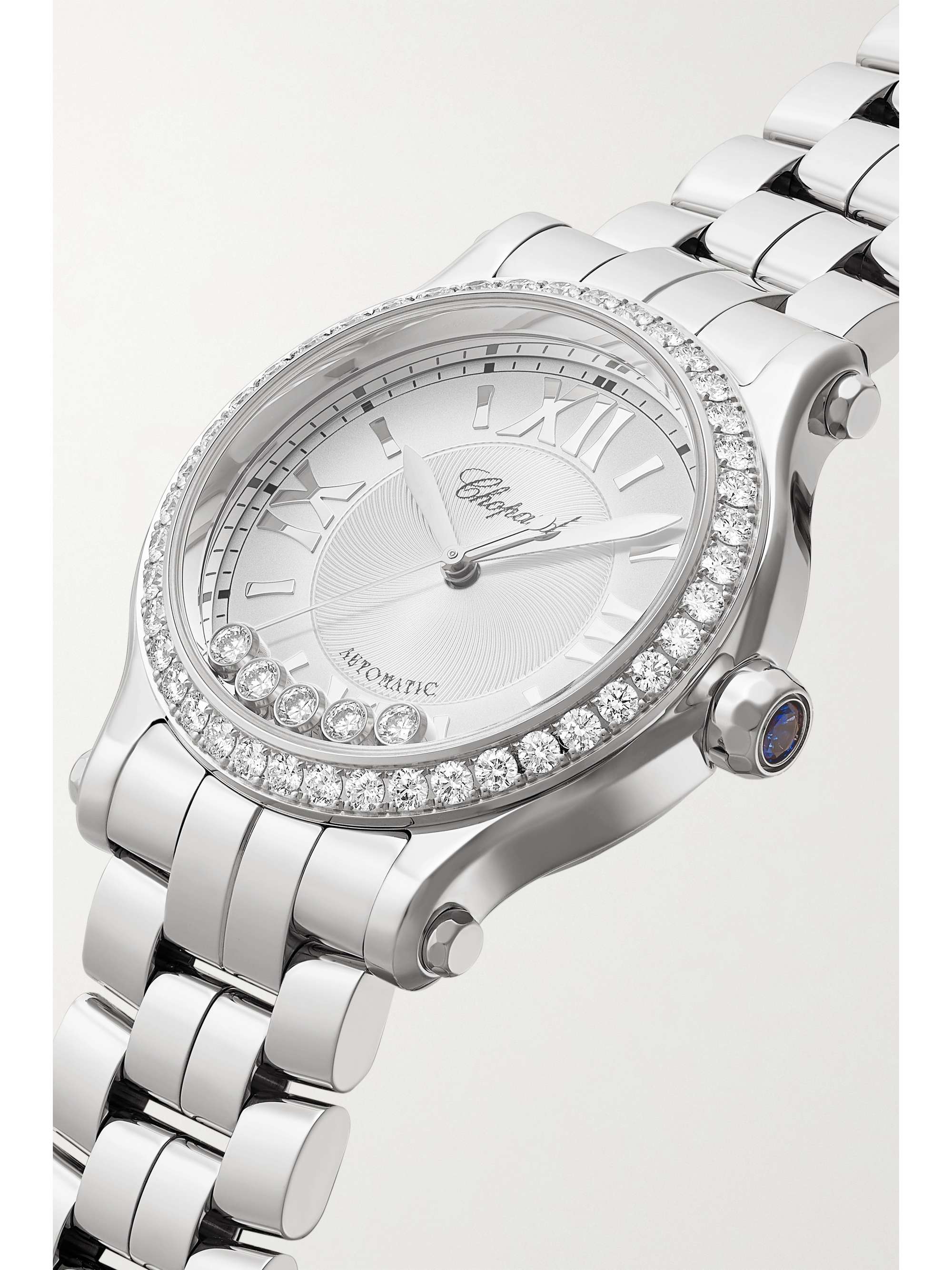 CHOPARD Happy Sport Automatic 33mm stainless steel and diamond watch