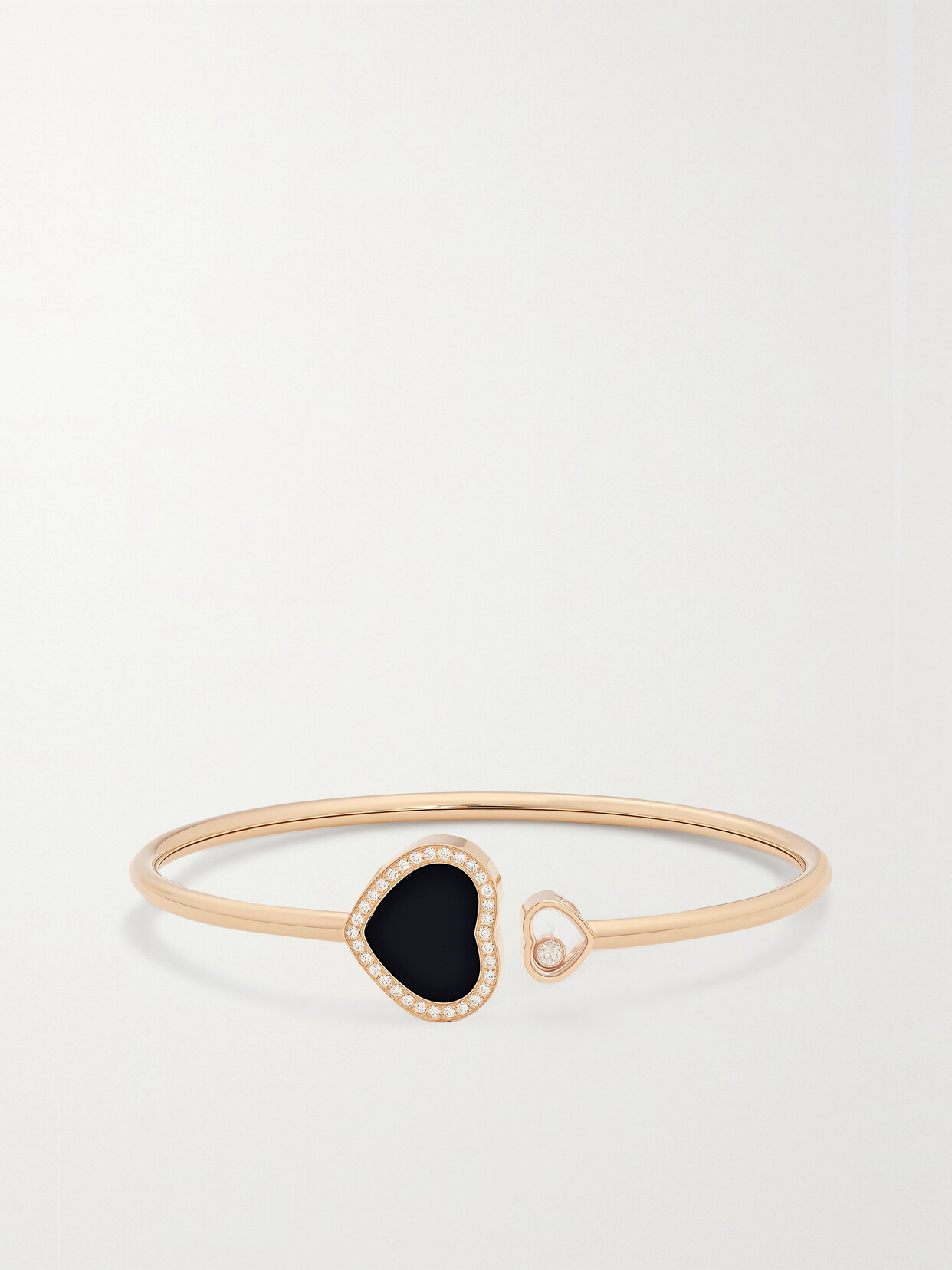 Chopard - Happy Hearts 18-karat Rose Gold, Onyx And Diamond Cuff - S 22 Awaiting product image