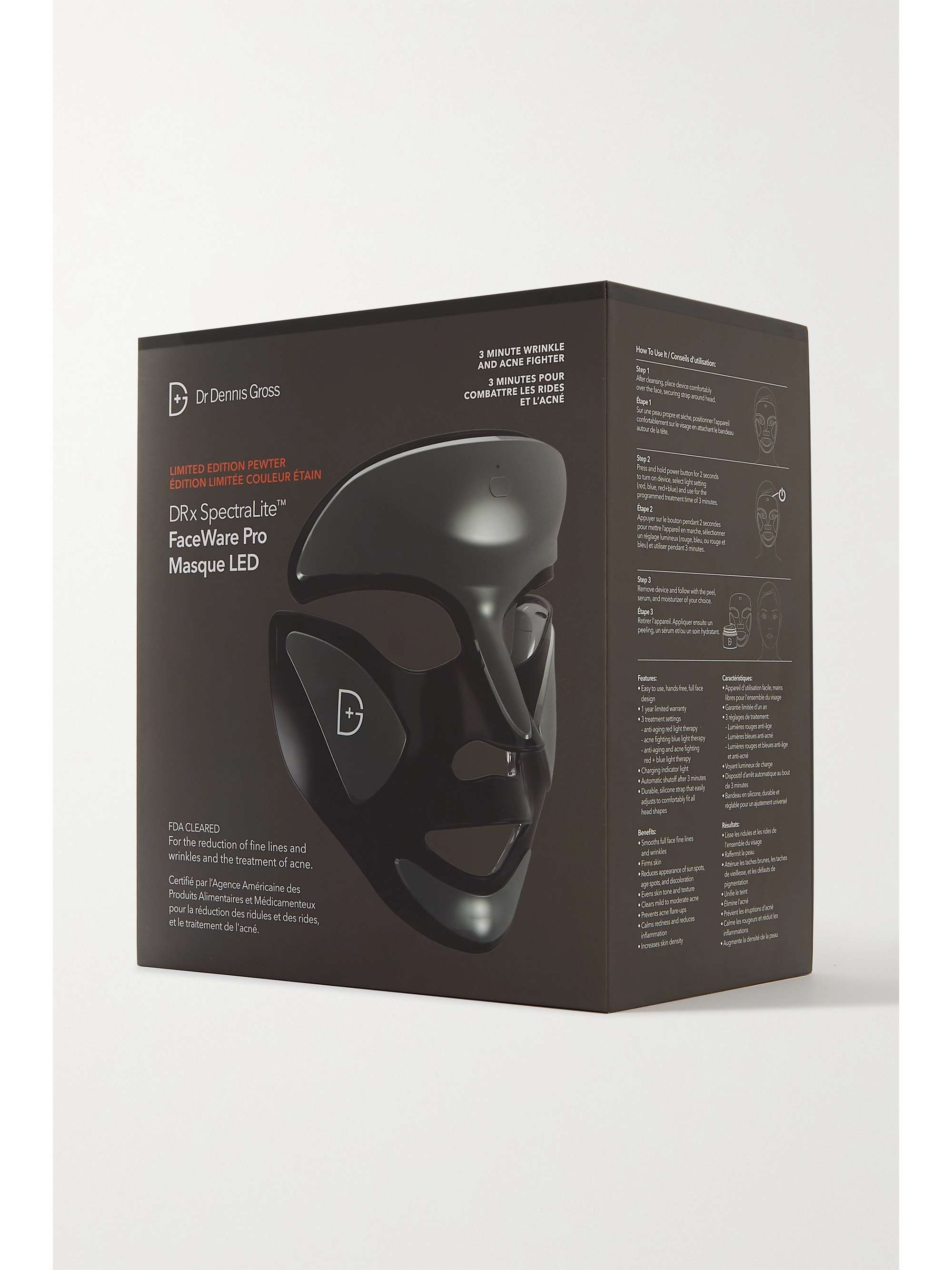DR. DENNIS GROSS SKINCARE Limited Edition Pewter DRx SpectraLite™ FaceWare Pro – LED-Maske
