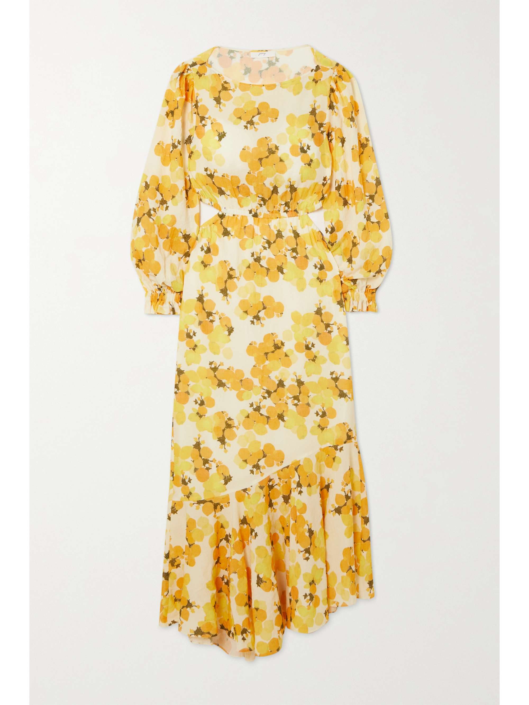 PEONY + NET SUSTAIN cutout printed organic cotton and ECOVERO-blend dress
