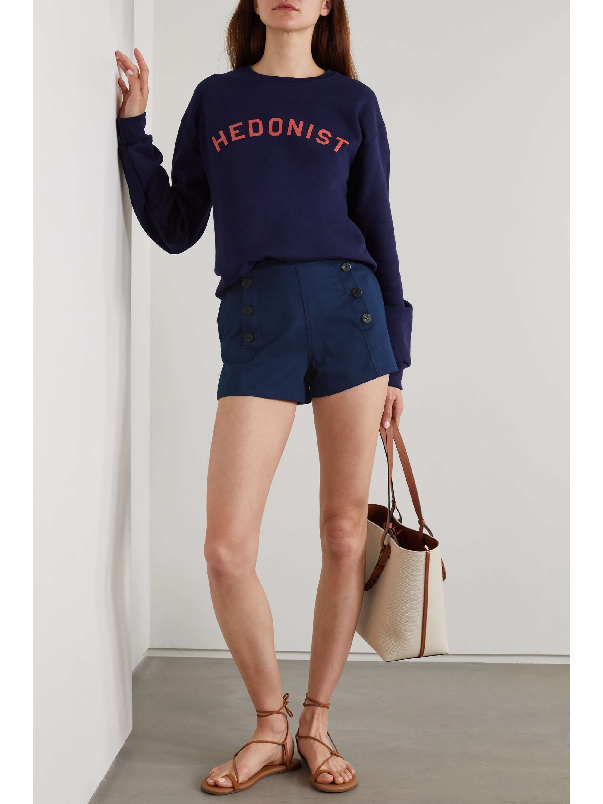 PARADISED + NET SUSTAIN Sailor cotton-twill shorts