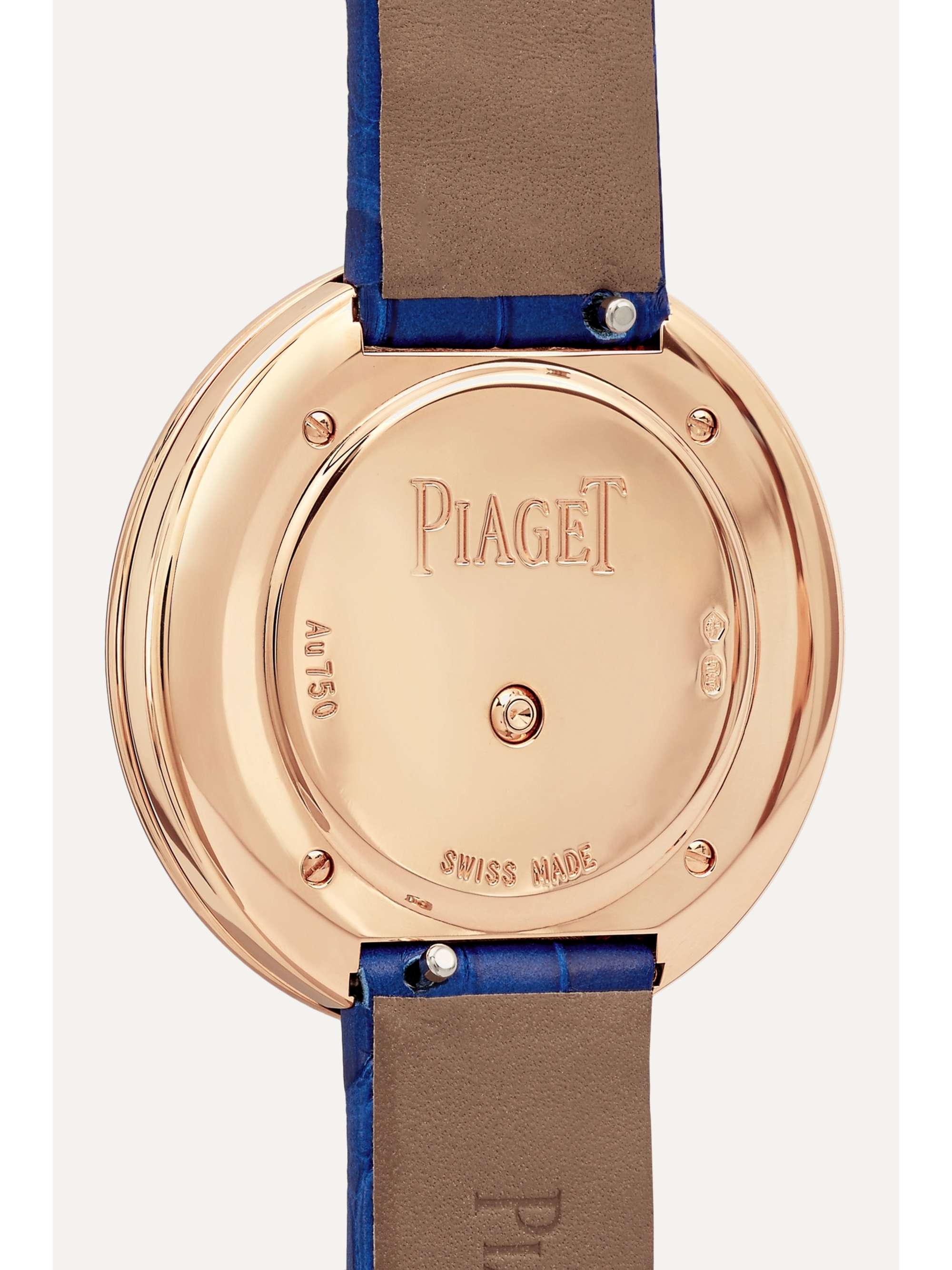 PIAGET Montre en or rose 18 carats (750/1000) et diamants à bracelet en alligator Possession 34 mm
