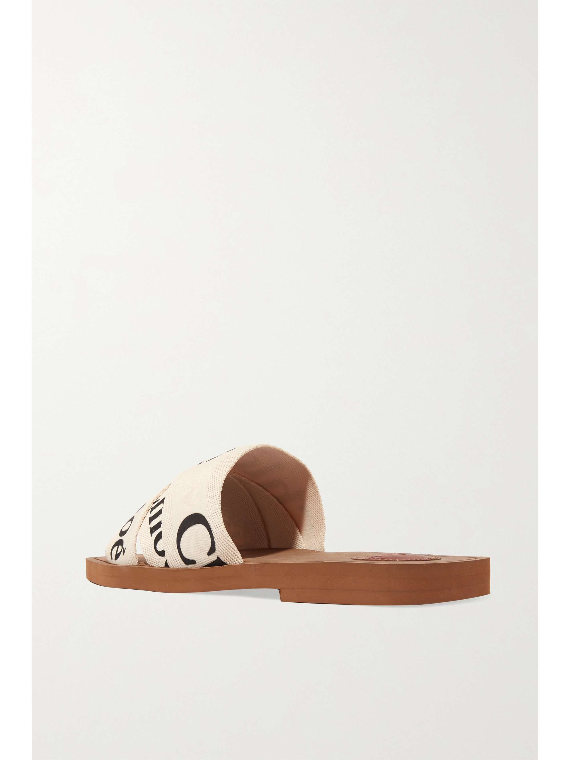 chloé canvas logo sandals